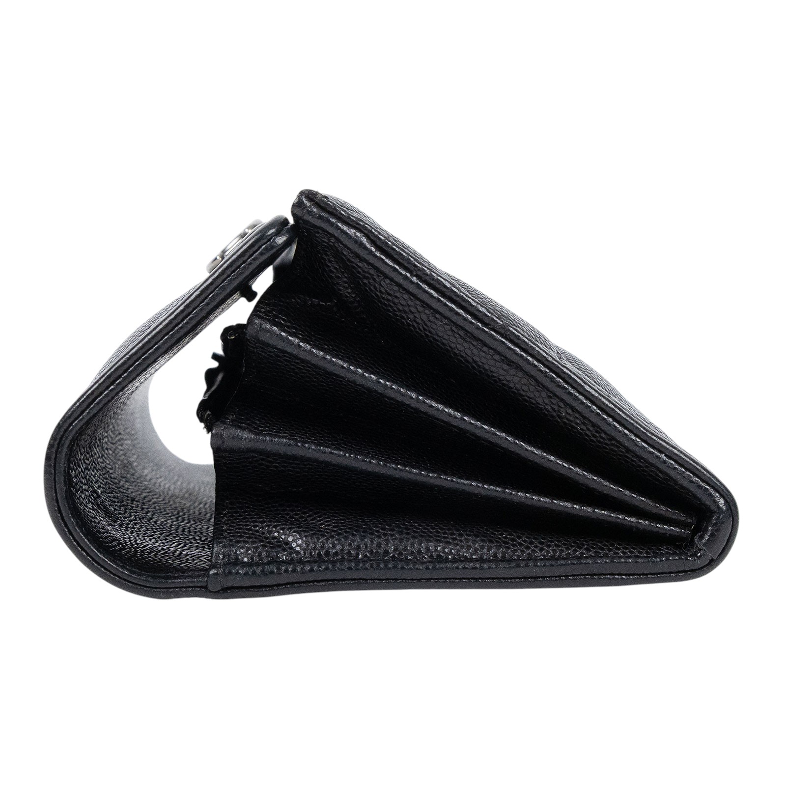 香奈兒 CHANEL Boy 雙C 荔枝皮 牛皮 釦式 長夾 A80286 29開 黑荔枝BOY長夾 防塵袋