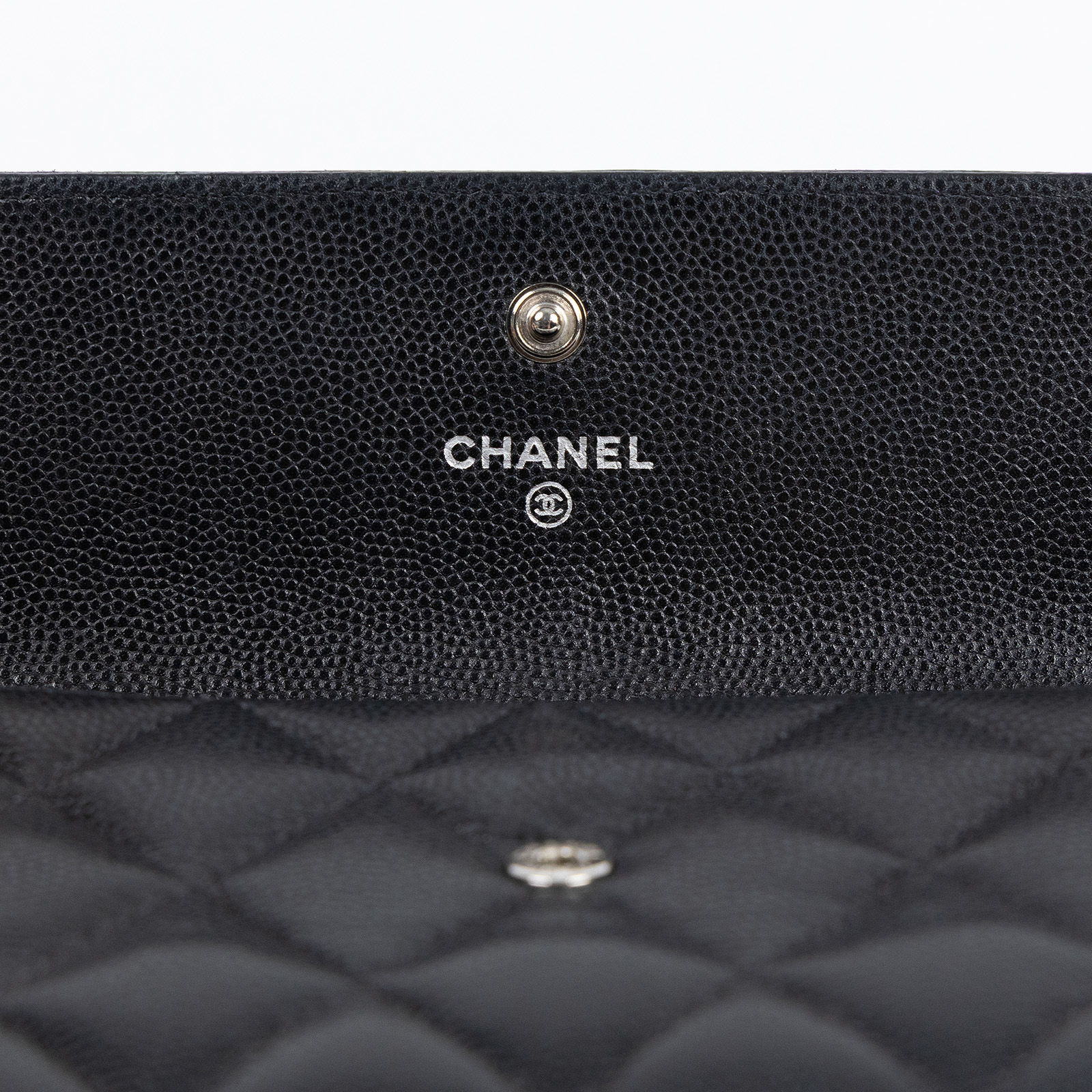 香奈兒 CHANEL Boy 雙C 荔枝皮 牛皮 釦式 長夾 A80286 29開 黑荔枝BOY長夾 防塵袋