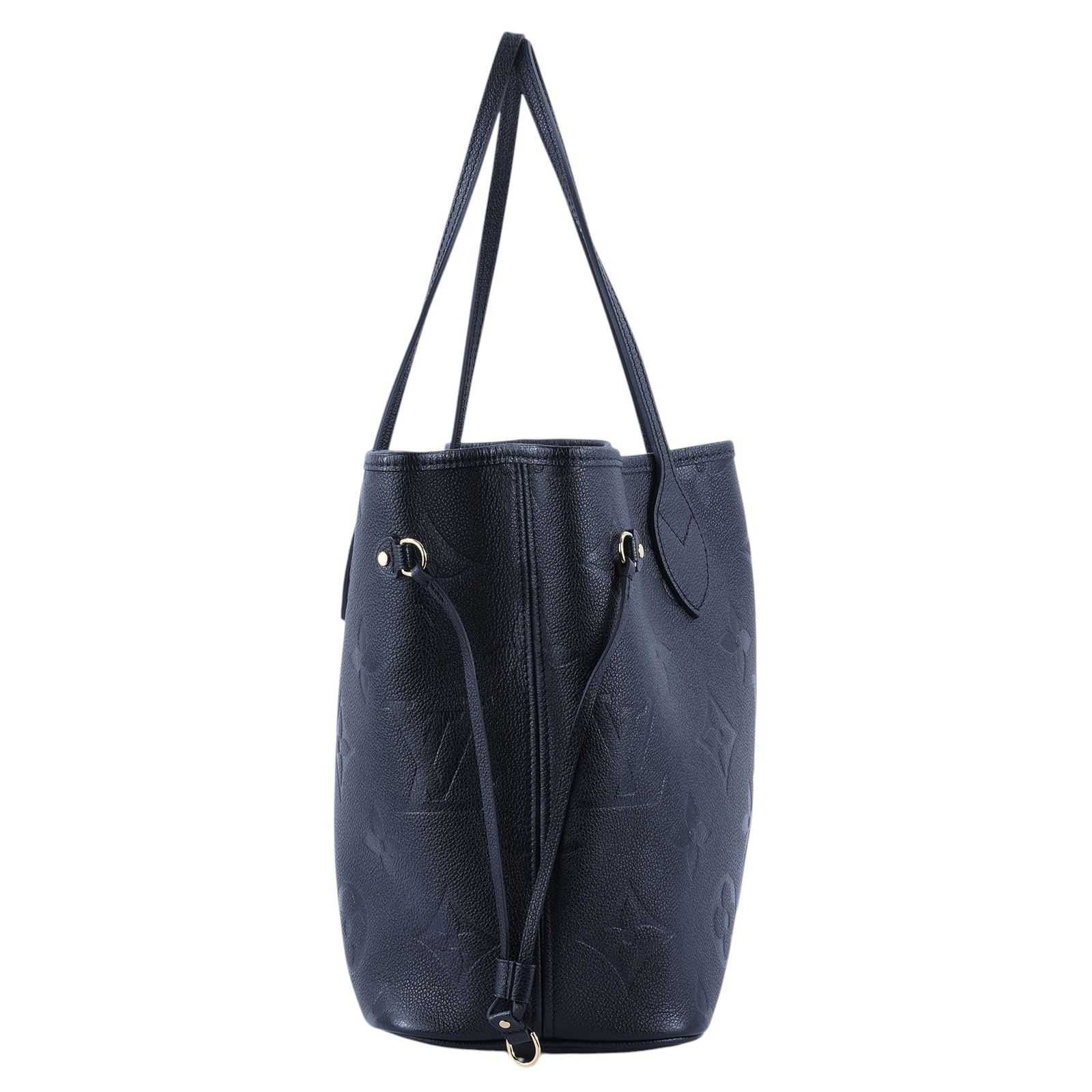 路易威登 LOUIS VUITTON Neverfull MM 手提 托特包 壓花牛皮 黑色 M45685 晶片款 黑壓紋TOTE 防塵袋/內袋