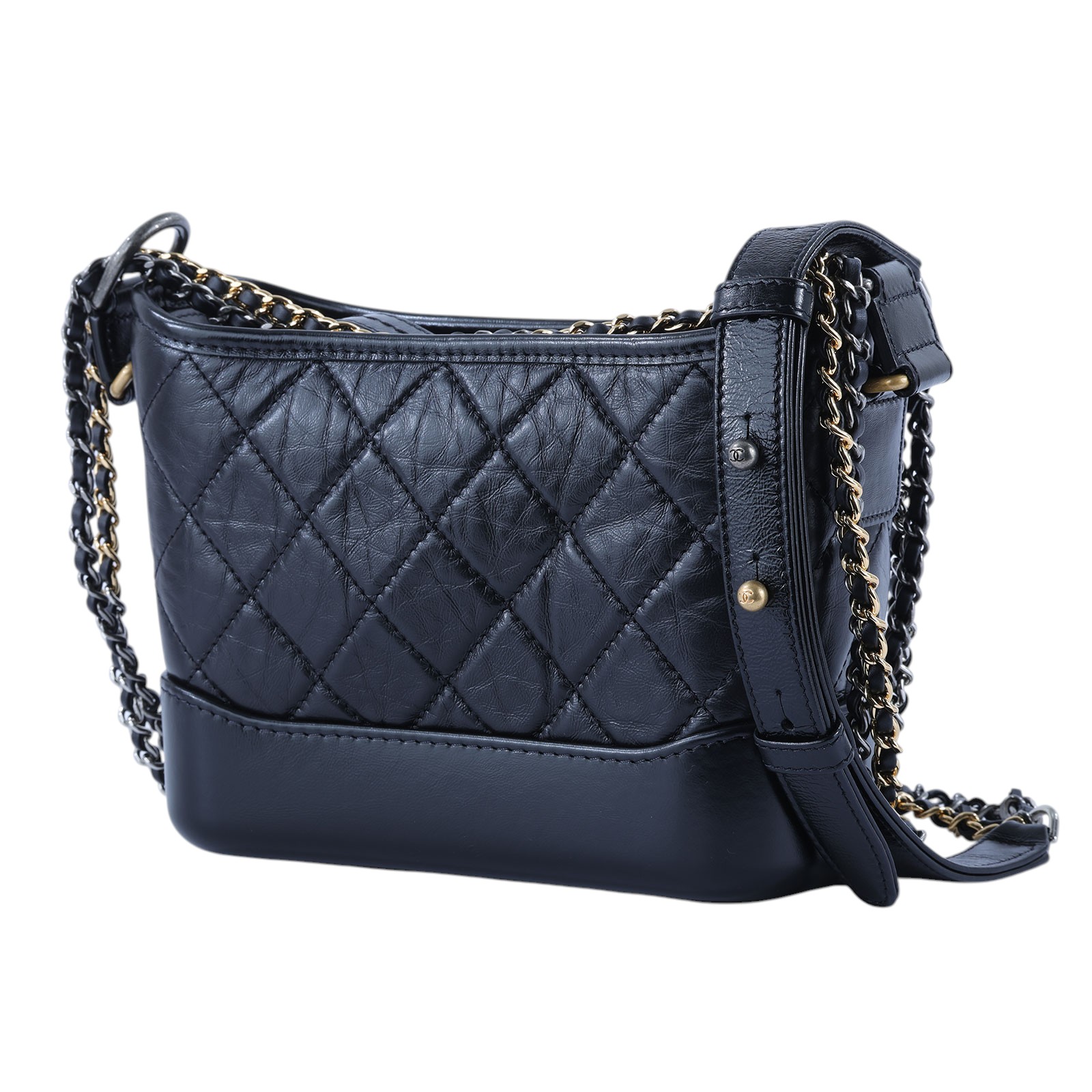 香奈兒 CHANEL 流浪包 小型 A91810 Y61477 晶片款 黑色小流浪 防塵袋