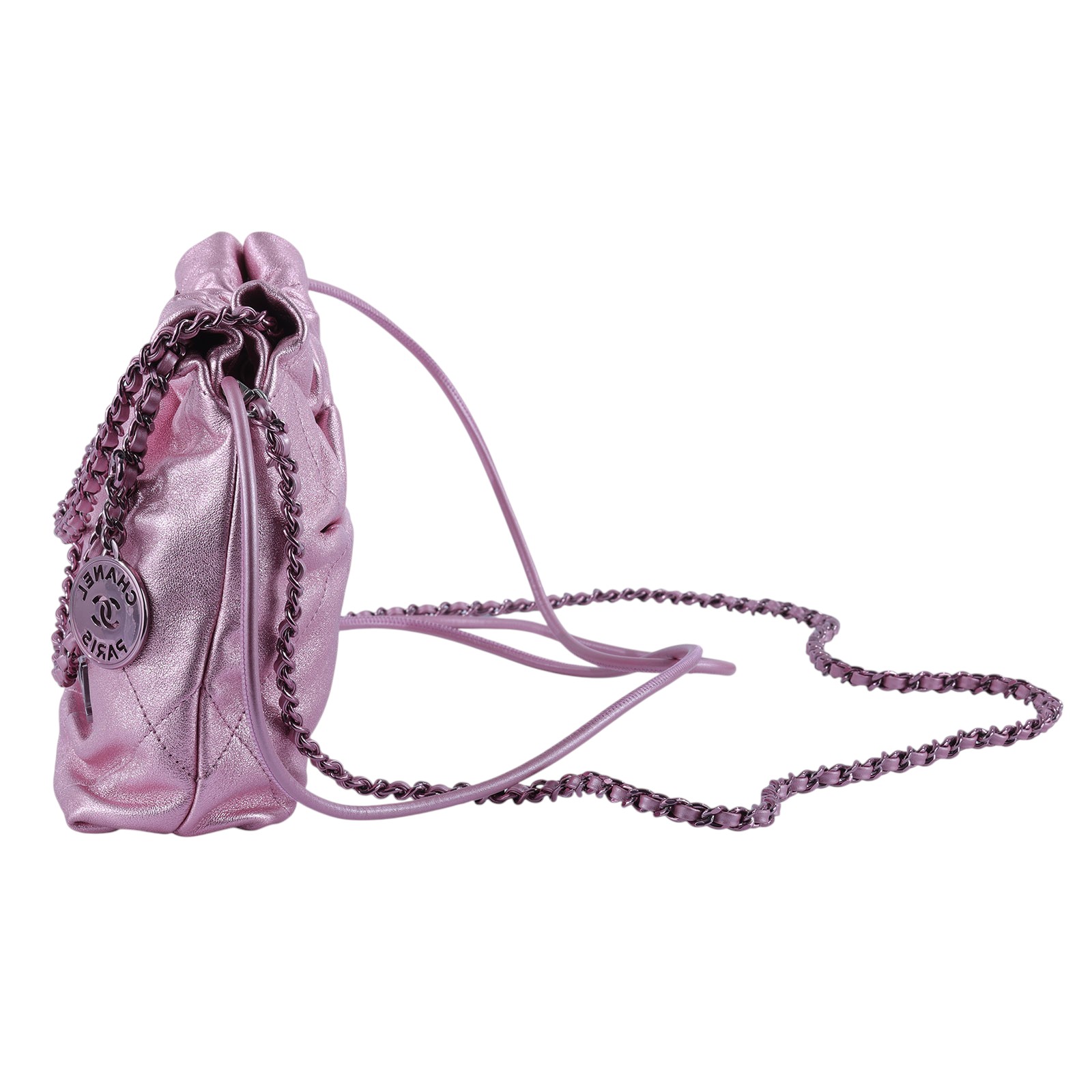 香奈兒 CHANEL 22 迷你 束口包 AS3980 晶片款 金屬粉22包MINI 防塵袋