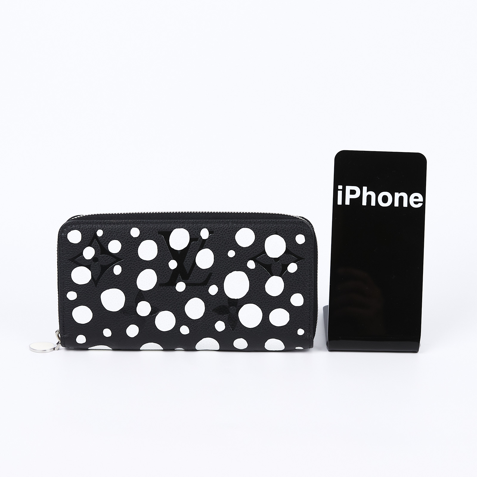 路易威登 LOUIS VUITTON Zippy Wallet 拉鍊長夾 草間彌生 聯名 M81906 晶片款 LV×YK聯名黑拉鍊長夾 原廠盒子/防塵袋