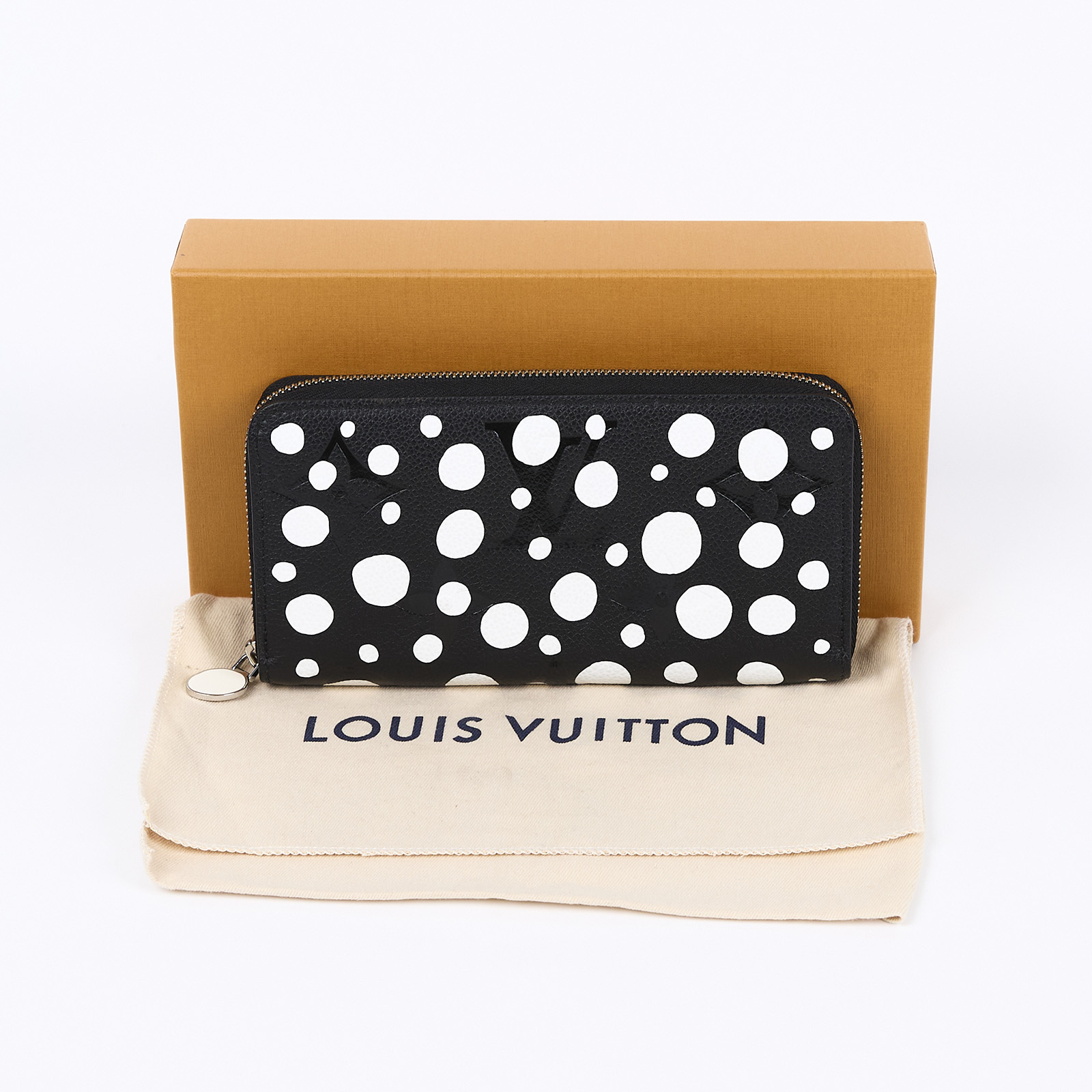 路易威登 LOUIS VUITTON Zippy Wallet 拉鍊長夾 草間彌生 聯名 M81906 晶片款 LV×YK聯名黑拉鍊長夾 原廠盒子/防塵袋