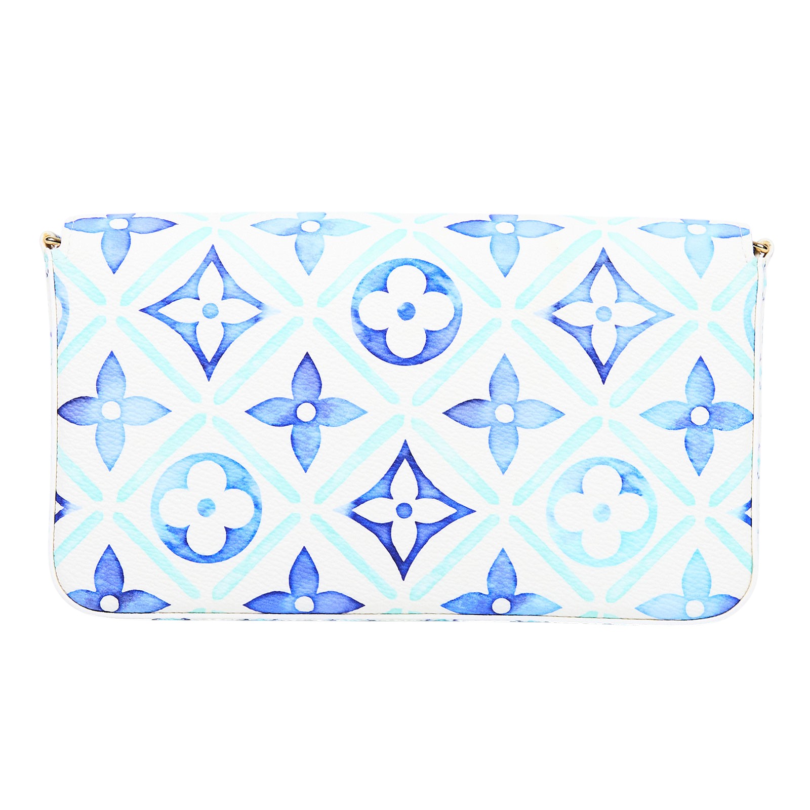 路易威登 LOUIS VUITTON Félicie Pochette 經典壓花皮格 WOC 翻蓋 斜背 鍊帶 肩背包 藍色 M11459 晶片款  防塵袋/購買證明/金屬背帶/帆布背帶