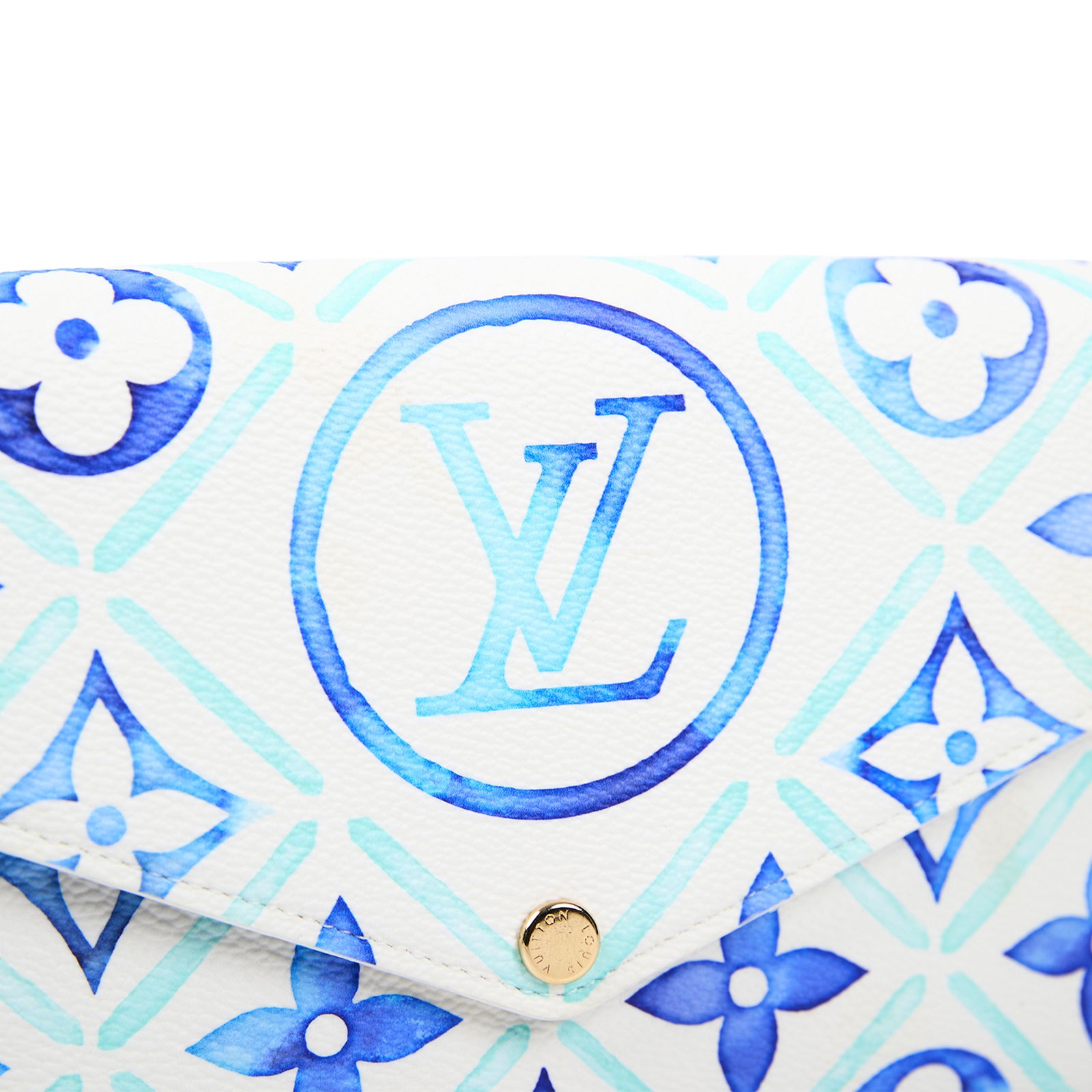 路易威登 LOUIS VUITTON Félicie Pochette 經典壓花皮格 WOC 翻蓋 斜背 鍊帶 肩背包 藍色 M11459 晶片款  防塵袋/購買證明/金屬背帶/帆布背帶