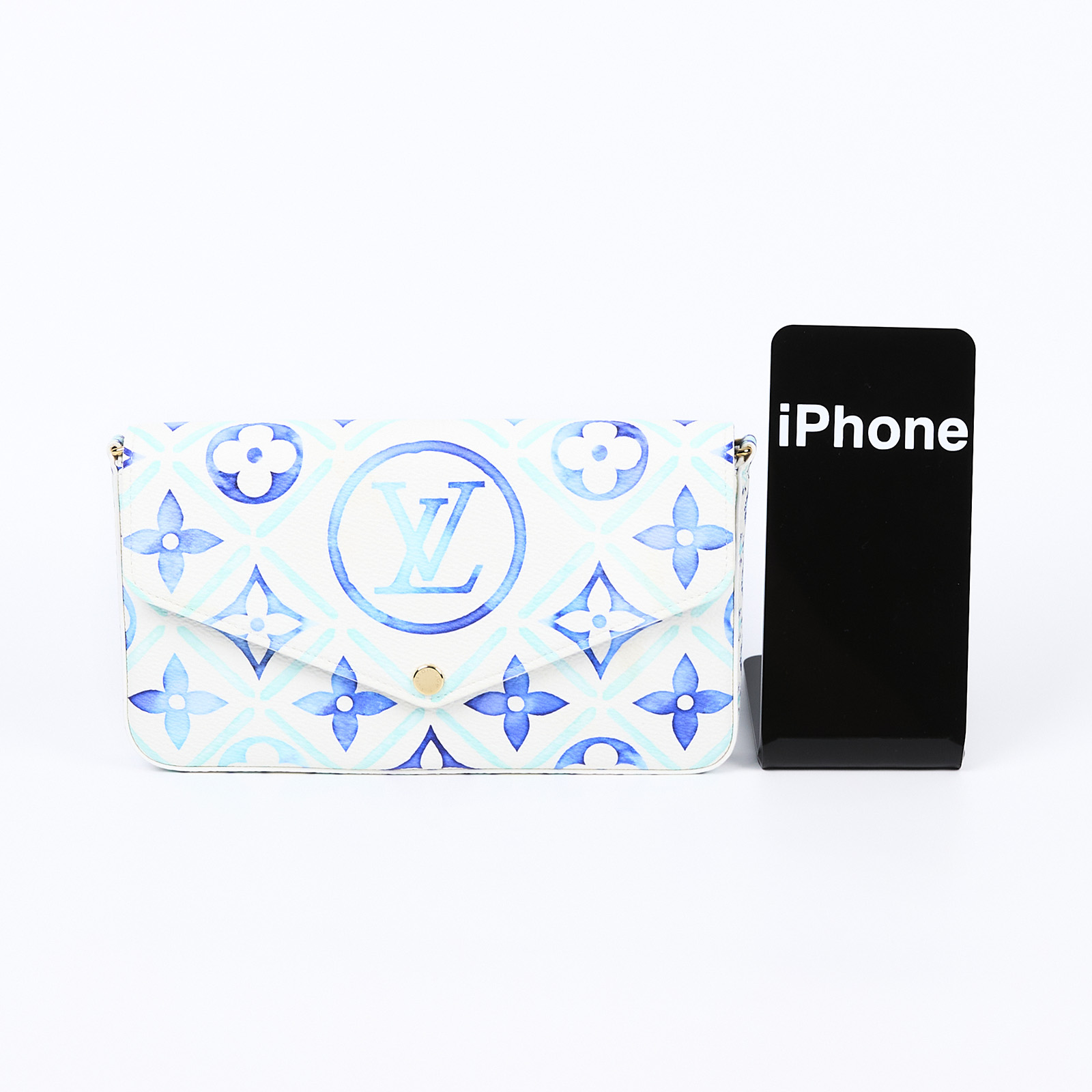 路易威登 LOUIS VUITTON Félicie Pochette 經典壓花皮格 WOC 翻蓋 斜背 鍊帶 肩背包 藍色 M11459 晶片款  防塵袋/購買證明/金屬背帶/帆布背帶