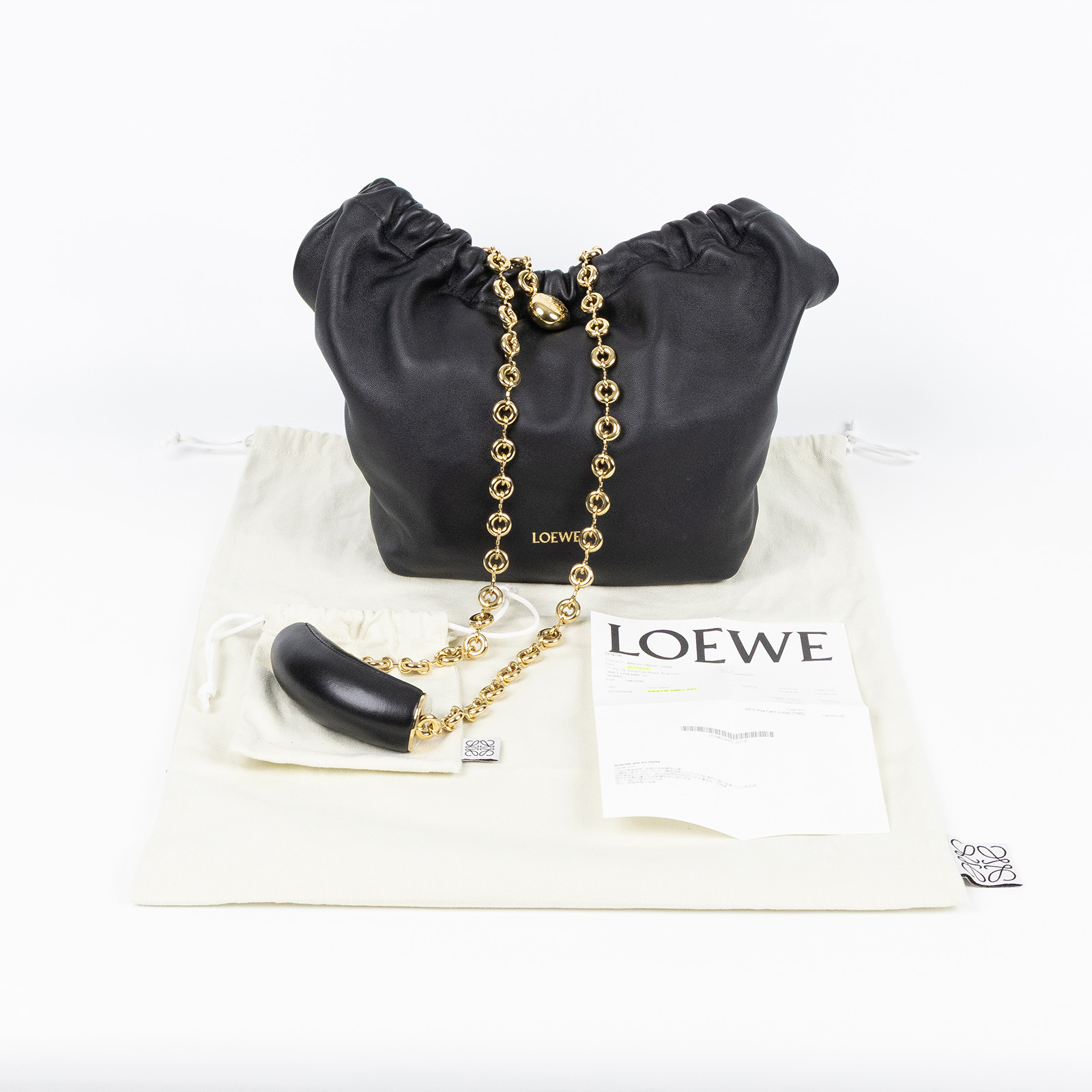 羅意威 LOEWE Squeeze 包款 小型 柔軟納帕小羊皮  A914NCHX01  防塵袋/購買證明/金屬背帶/帆布背帶