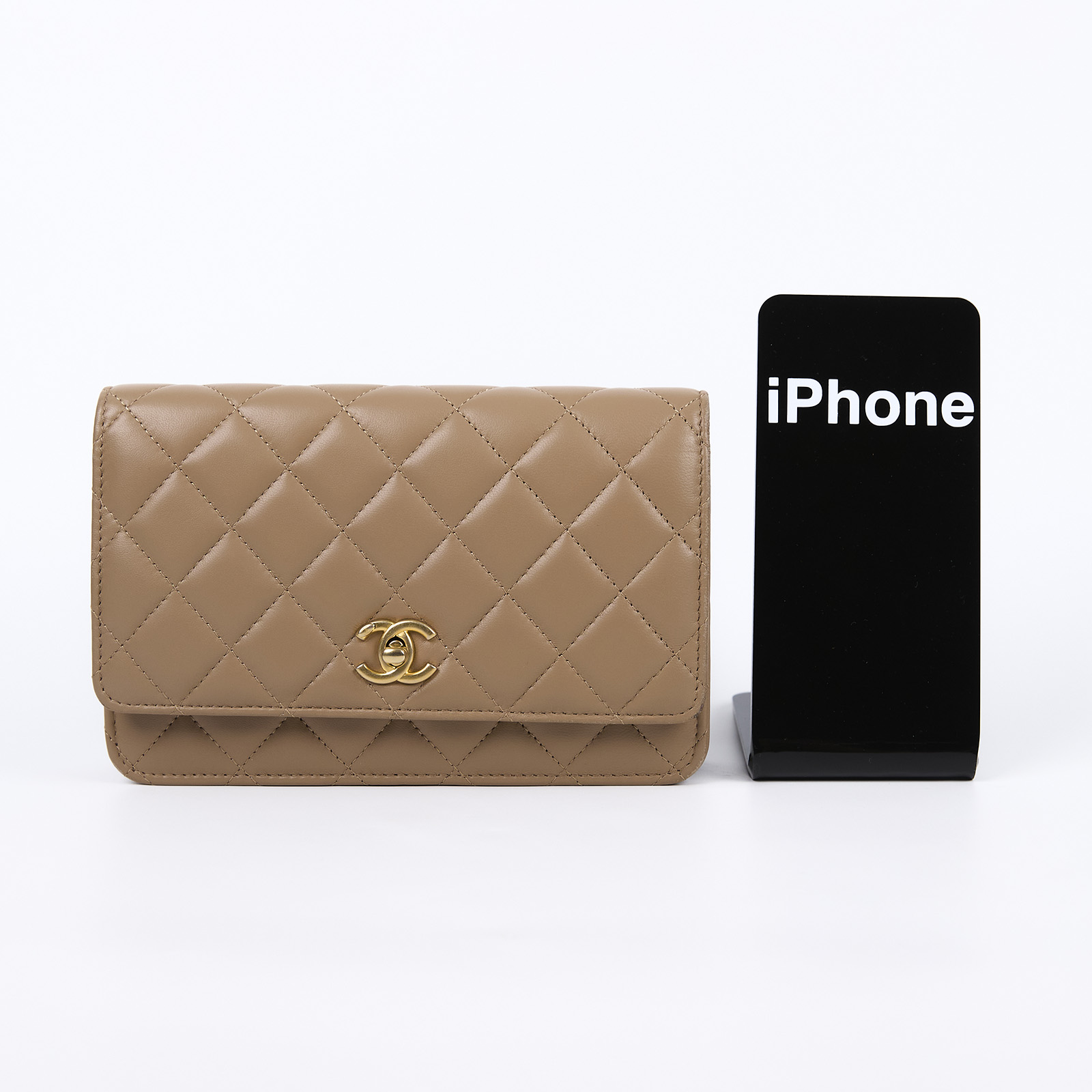 香奈兒 CHANEL 菱格紋 WOC 金球 鍊帶包 AP1450 B02916 晶片款 泰奶金球WOC 防塵袋