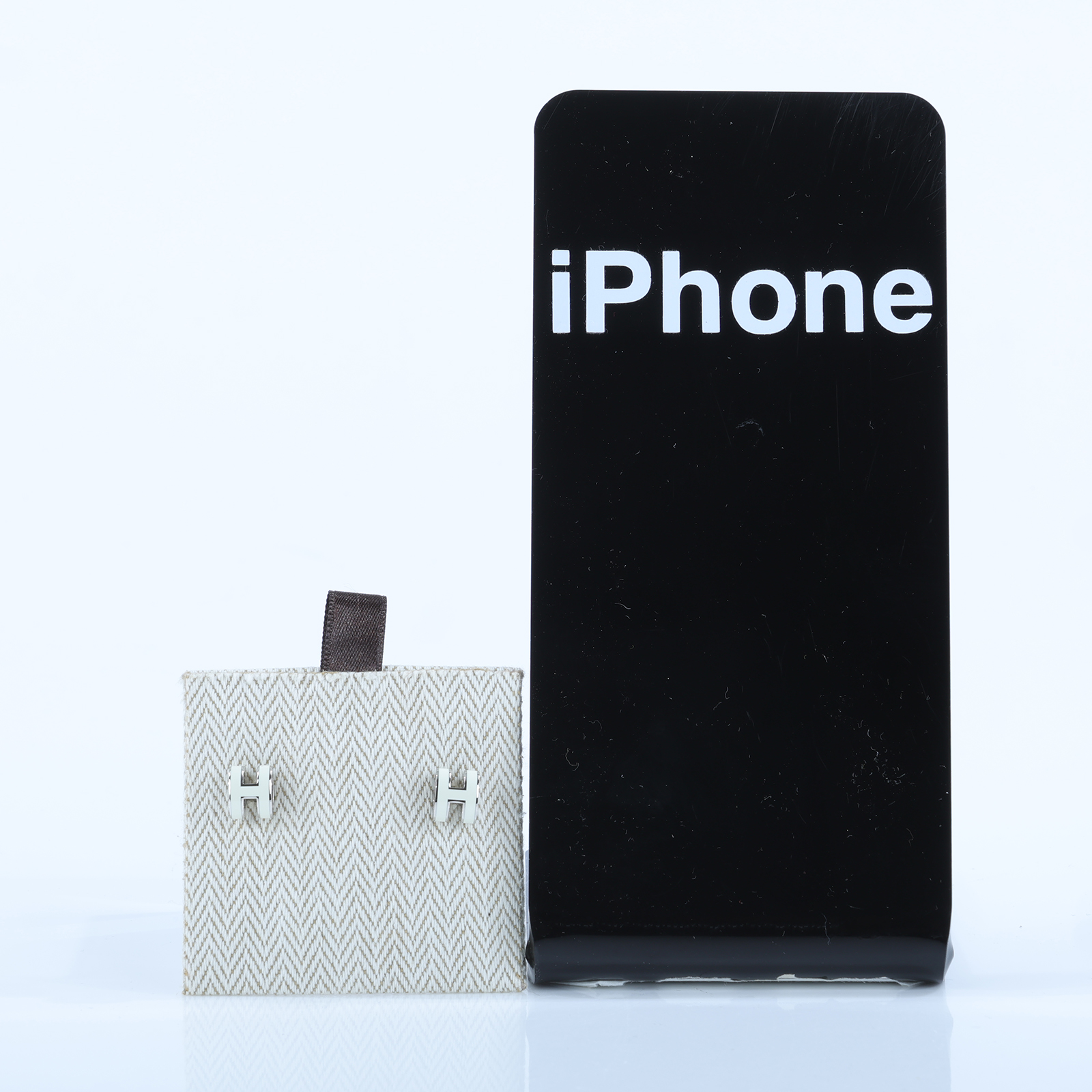 愛馬仕 Hermes Mini Pop H 耳釘 白色 H608002FP49 ST0203 白銀MINI POP H耳環 原廠盒子/防塵袋