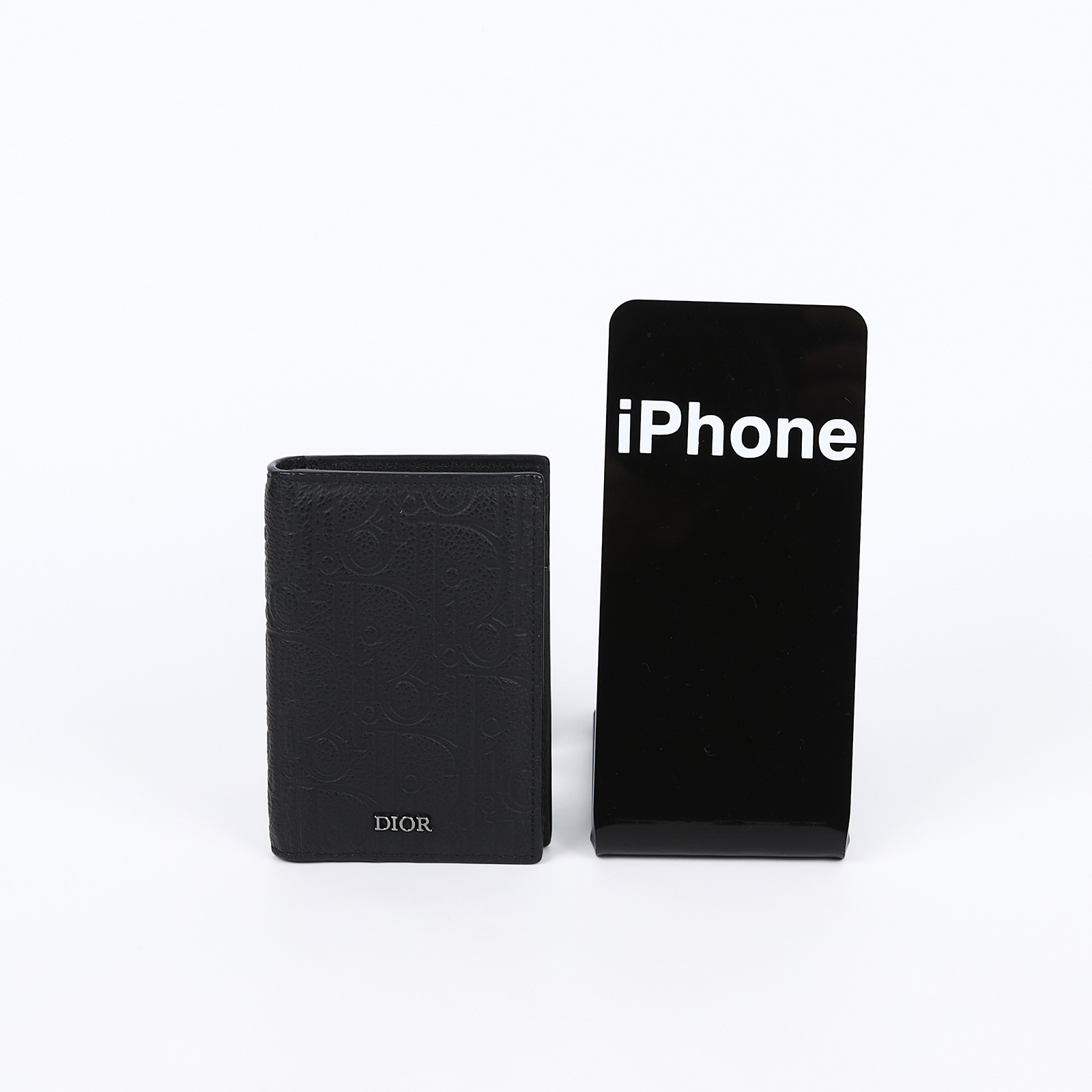 迪奧 CHRISTIAN DIOR 雙摺 卡夾 2ESCH138KLF 黑色老花卡包 原廠盒子/ 防塵袋