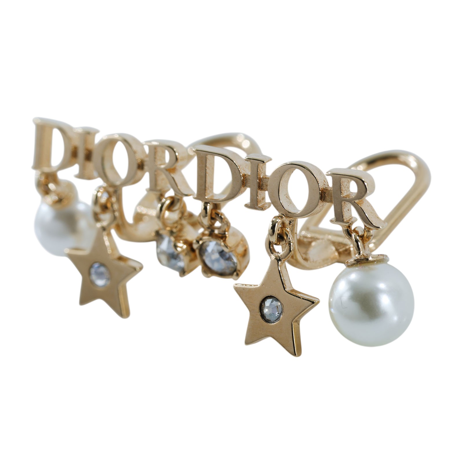 迪奧 CHRISTIAN DIOR Evolution 夾式耳環 金色 E1680DVORS_D301 金色珍珠LOGO耳夾 原廠盒子/防塵袋