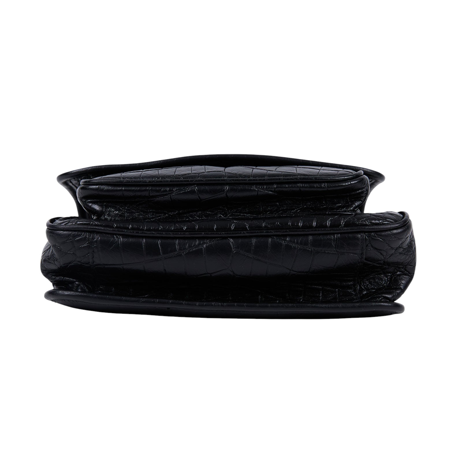 聖羅蘭 YSL SAINT LAURENT Niki 鱷魚皮壓紋 Baby 斜背 翻蓋包 同色五金 6331511K00D  原廠盒子/防塵袋