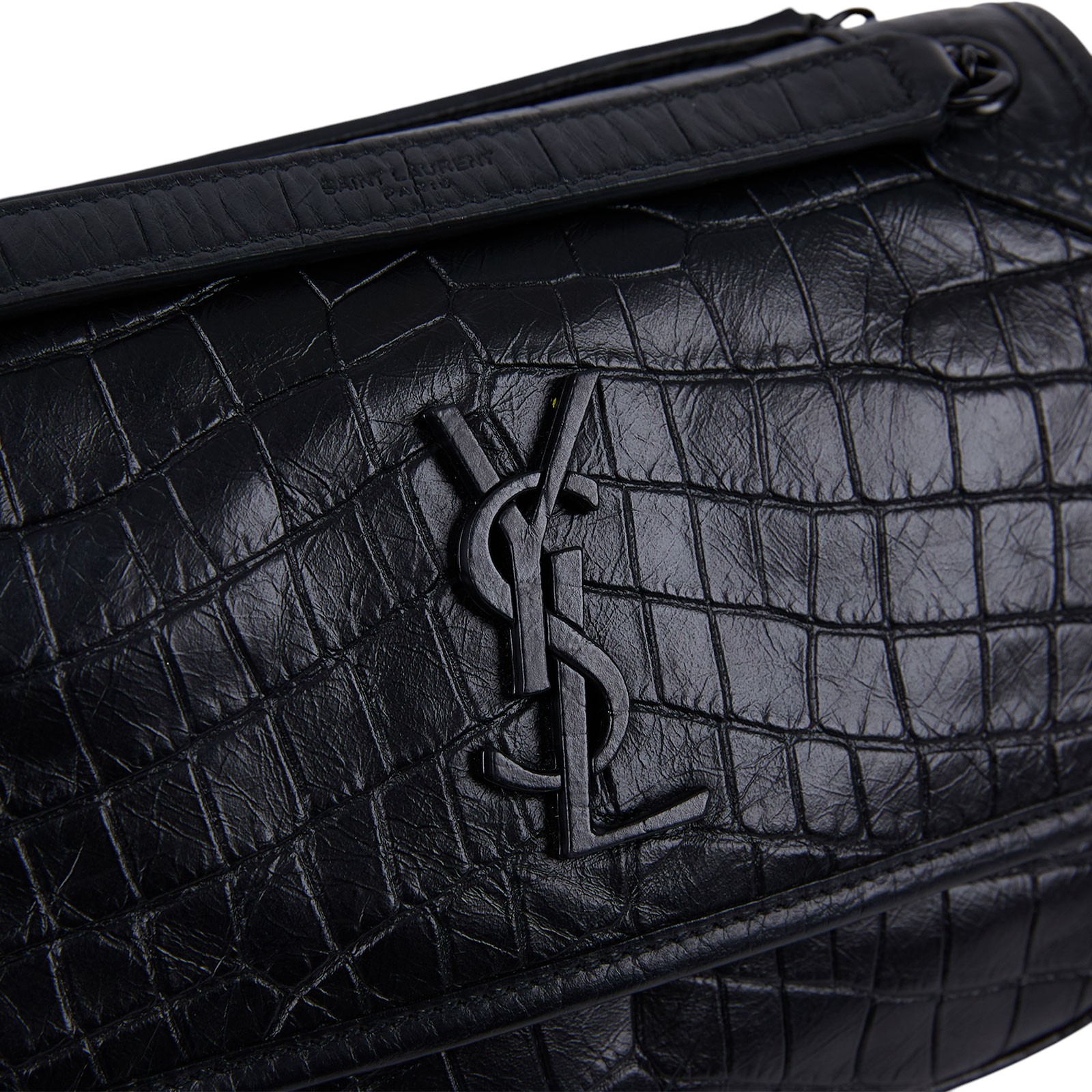 聖羅蘭 YSL SAINT LAURENT Niki 鱷魚皮壓紋 Baby 斜背 翻蓋包 同色五金 6331511K00D  原廠盒子/防塵袋