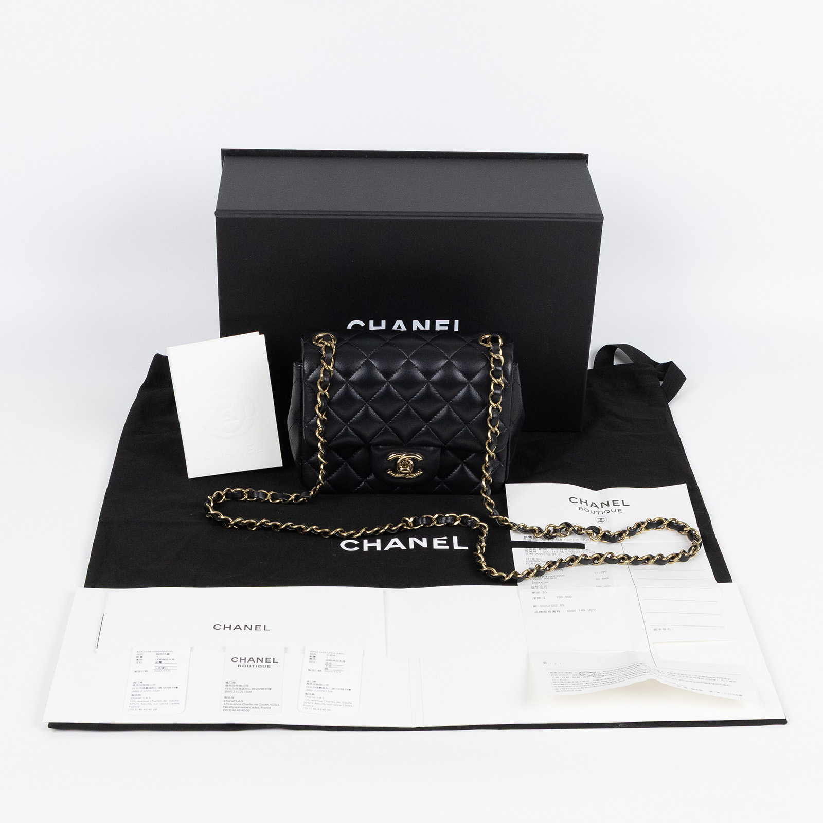 香奈兒 CHANEL CF 方形 迷你 口蓋包 A35200 Y04059 黑金羊方胖 原廠盒子/防塵袋/購買證明
