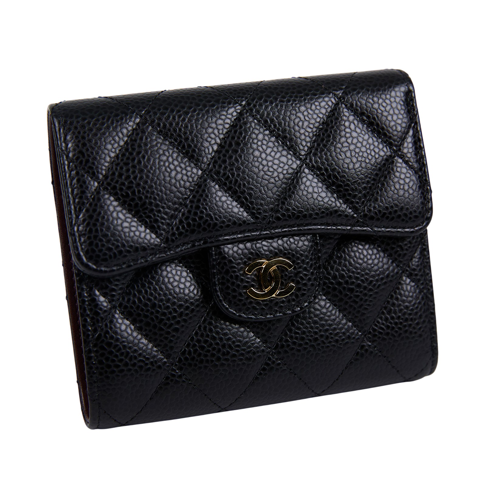 香奈兒 CHANEL 錢包 三摺 短夾 A82288 Y01864 27開 黑荔枝三折短夾 原廠盒子/防塵袋/保證卡/購買證明