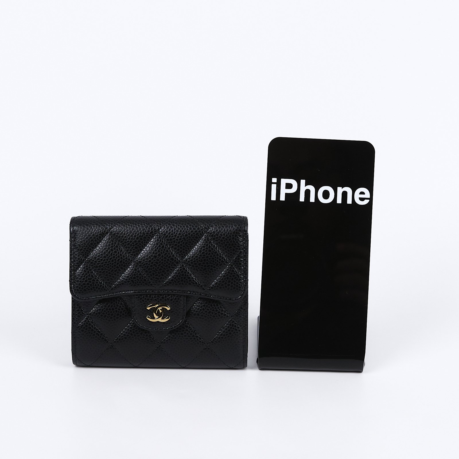 香奈兒 CHANEL 錢包 三摺 短夾 A82288 Y01864 27開 黑荔枝三折短夾 原廠盒子/防塵袋/保證卡/購買證明