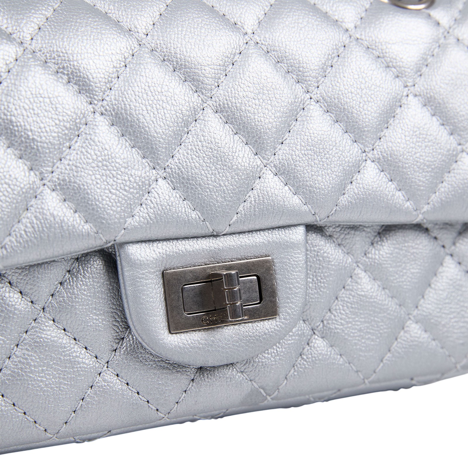 香奈兒 CHANEL 2.55 迷你 口蓋包 AS0874 晶片款 銀色2.55 20CM 無附屬品