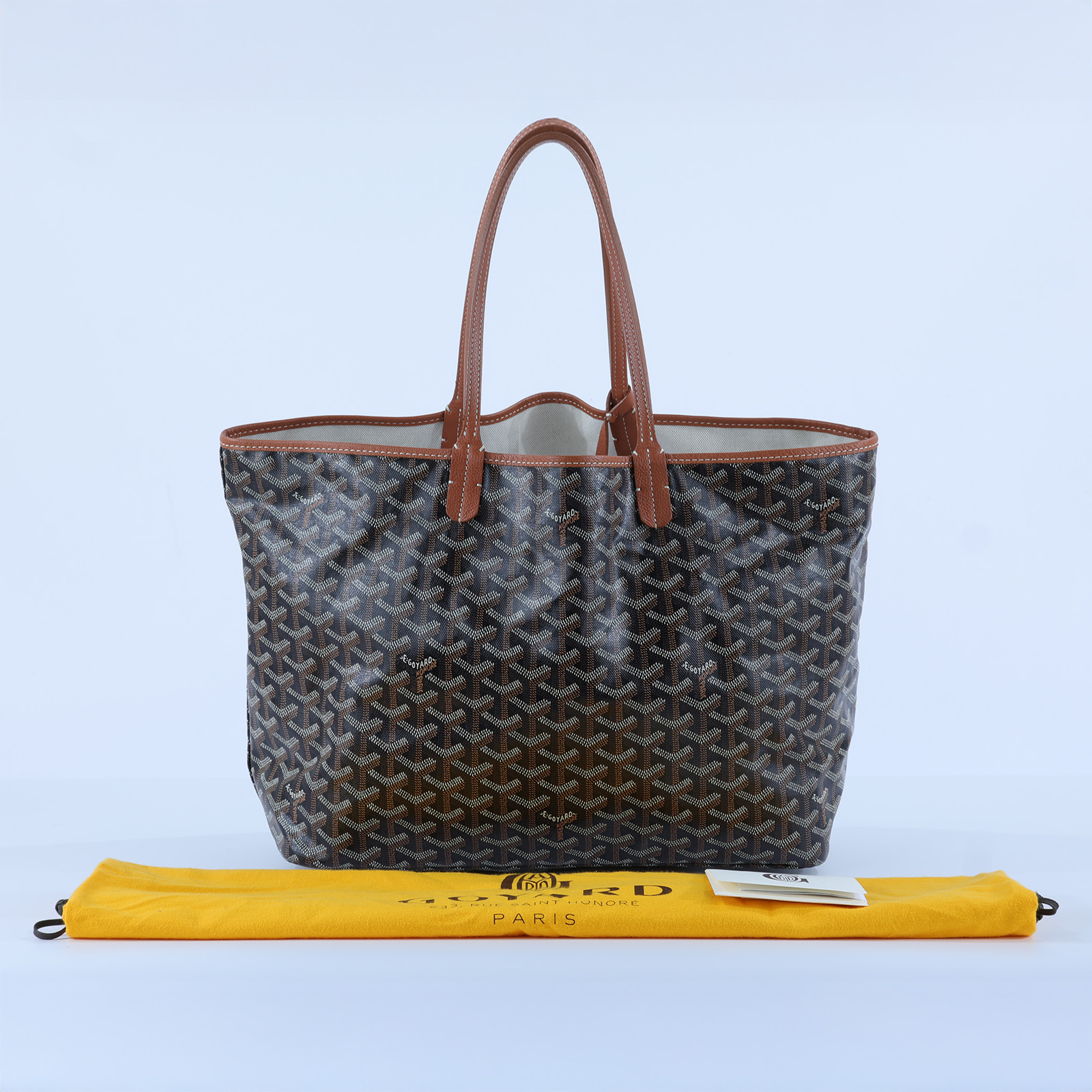 高雅德 GOYARD Saint Louis PM Bag 托特包 STLOUIPMLTY LOUIS PM焦糖 防塵袋 /購買證明影本