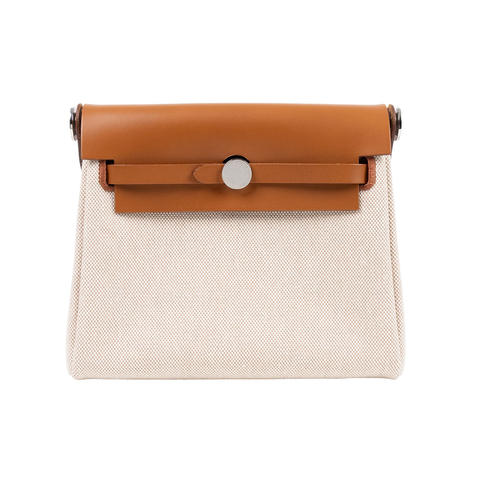 愛馬仕 Hermes Herbag Zip 20 銀色五金 米白 米色 焦糖棕 H085414CKAA  原廠盒子/防塵袋/購買證明影本