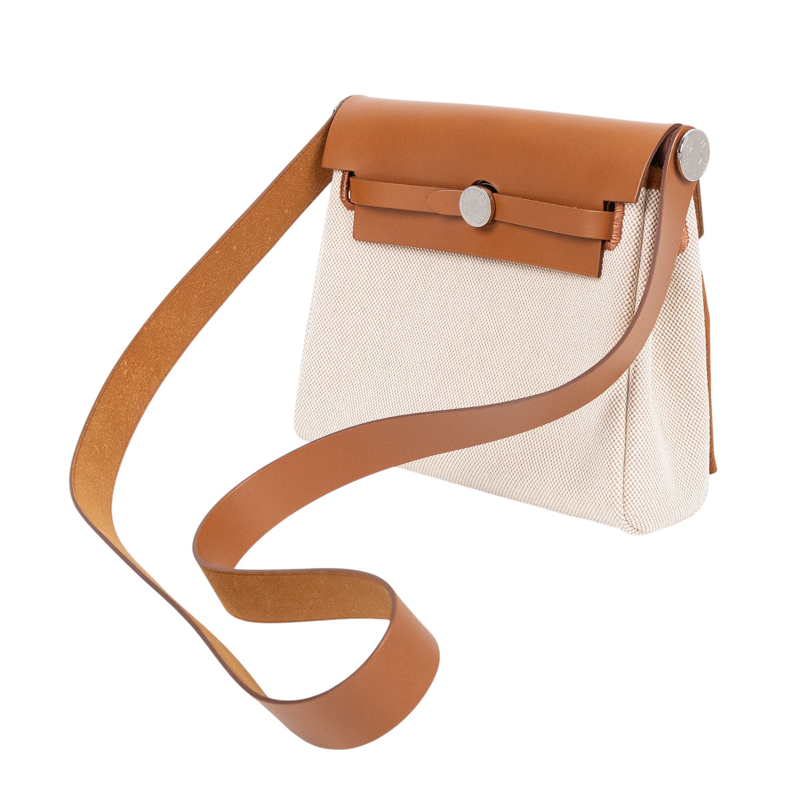 愛馬仕 Hermes Herbag Zip 20 銀色五金 米白 米色 焦糖棕 H085414CKAA  原廠盒子/防塵袋/購買證明影本