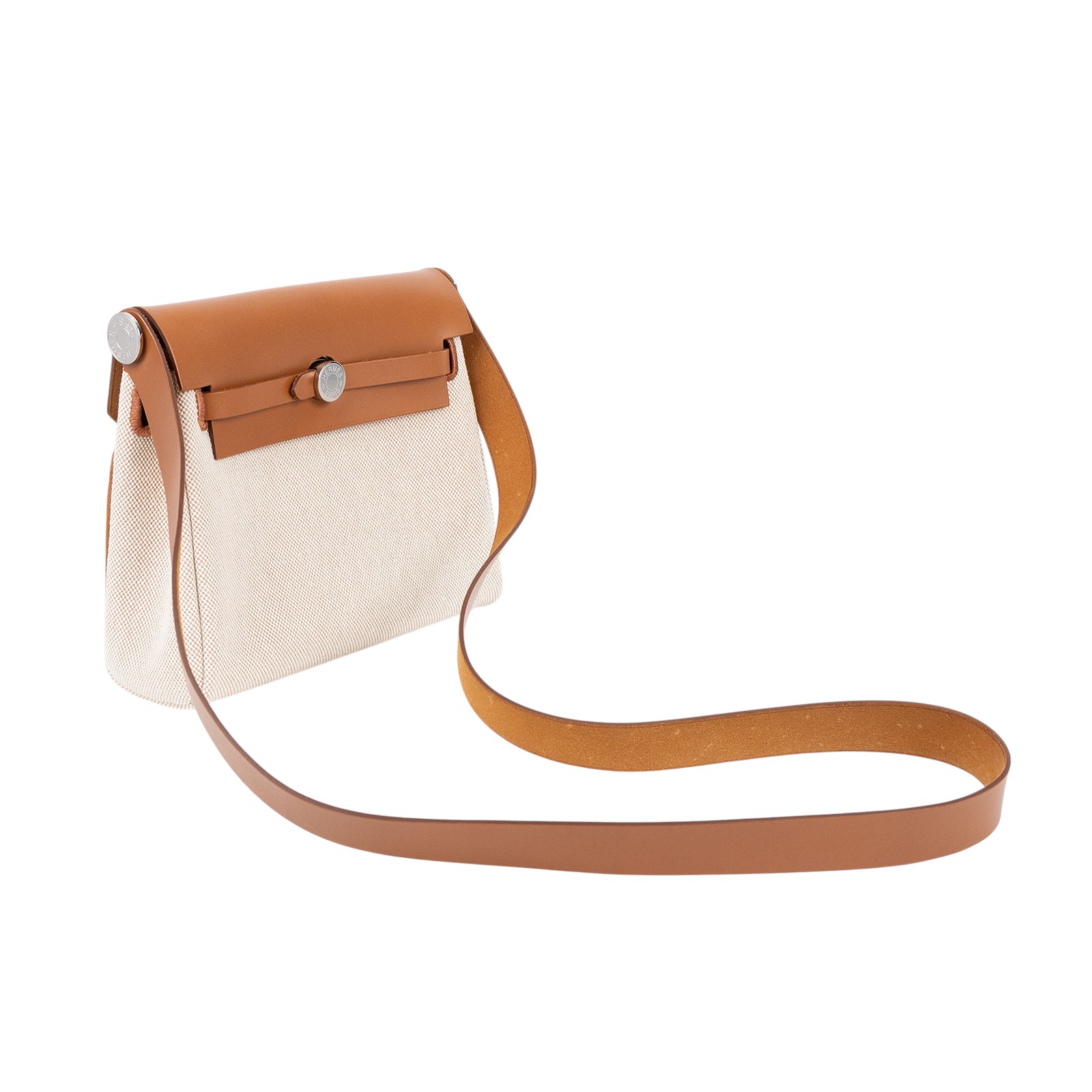 愛馬仕 Hermes Herbag Zip 20 銀色五金 米白 米色 焦糖棕 H085414CKAA  原廠盒子/防塵袋/購買證明影本