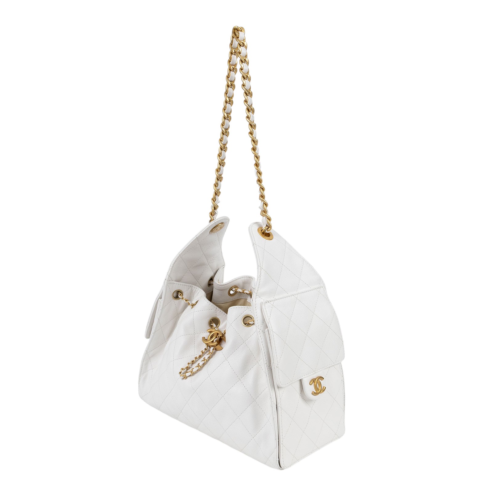 香奈兒 CHANEL 25 小型包 AS5293 B20304 晶片款 白荔枝25包 小號 原廠盒子/防塵袋