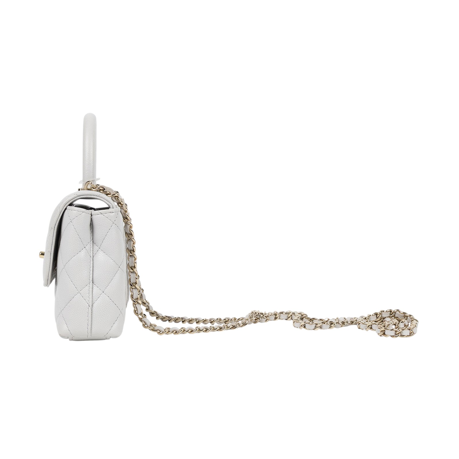 香奈兒 CHANEL Handle 手提 口蓋包 迷你 AP4244 B05061 灰色小HANDLE 原廠盒子/防塵袋/韓國購買證明
