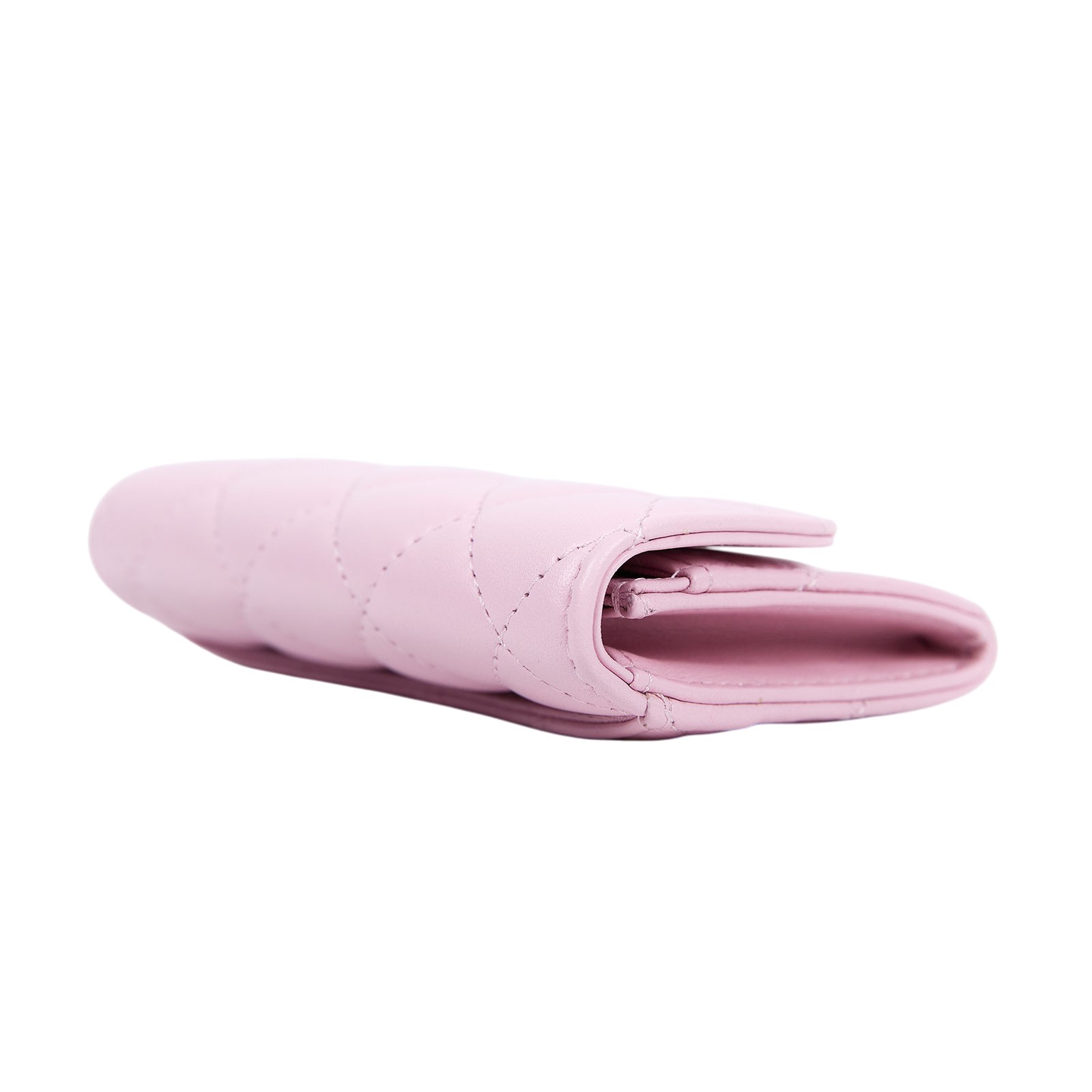 香奈兒 CHANEL 經典口蓋卡片夾 AP0214 晶片款 粉色菱格卡包 防塵袋/原廠盒子