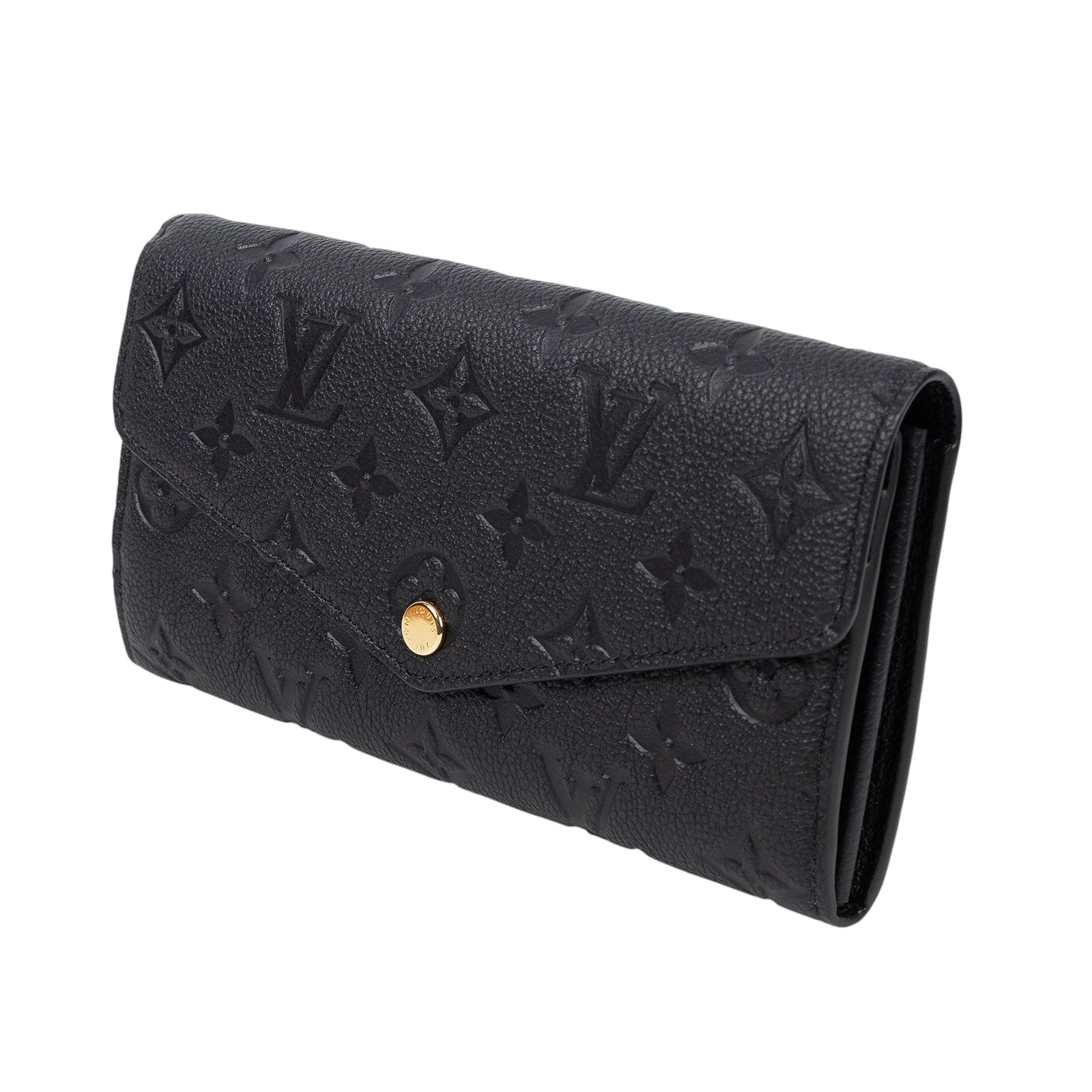 路易威登 LOUIS VUITTON Sarah 錢包 壓花牛皮 黑色 M82257 晶片款 黑壓紋SARAH長夾 原廠盒子/防塵袋/購買證明