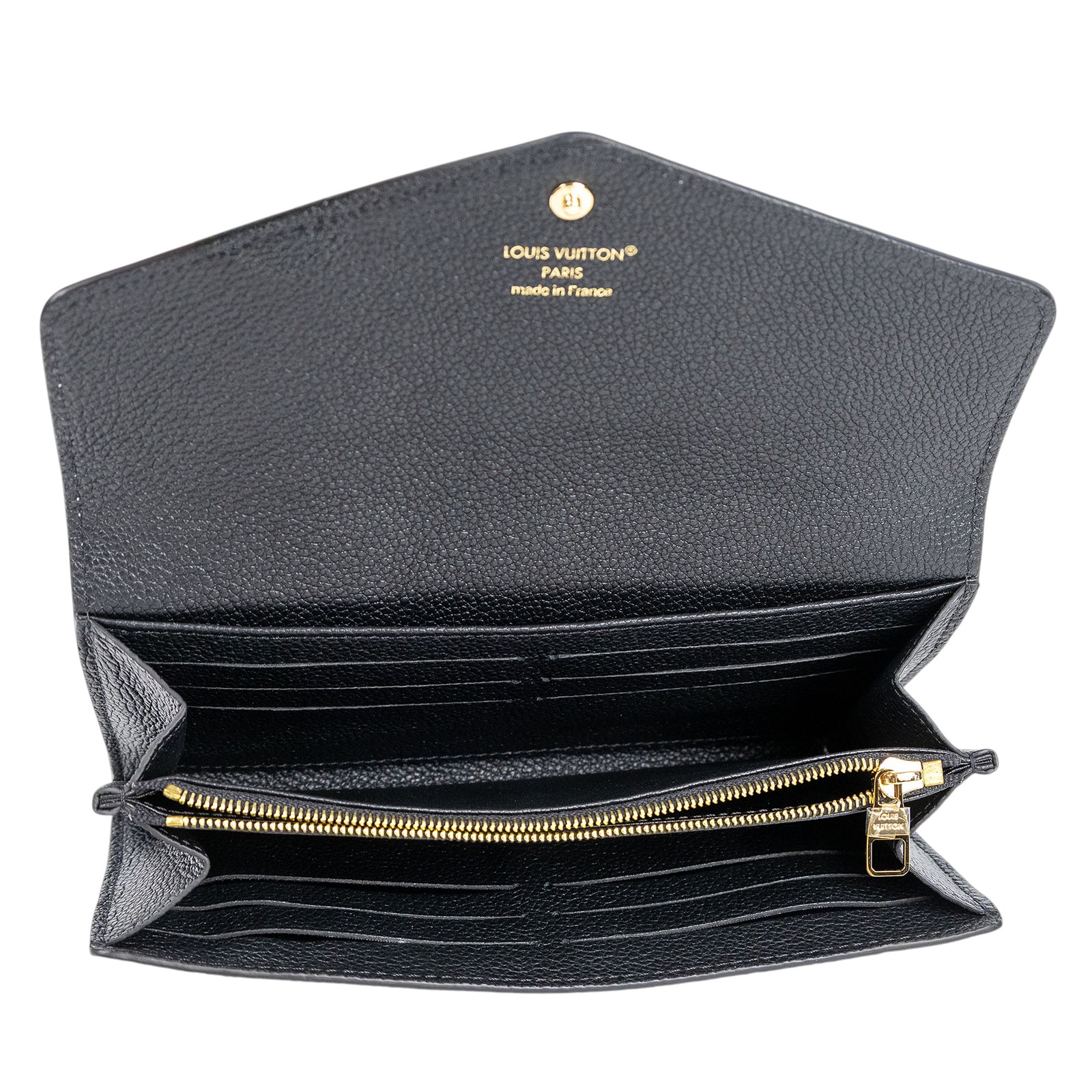 路易威登 LOUIS VUITTON Sarah 錢包 壓花牛皮 黑色 M82257 晶片款 黑壓紋SARAH長夾 原廠盒子/防塵袋/購買證明