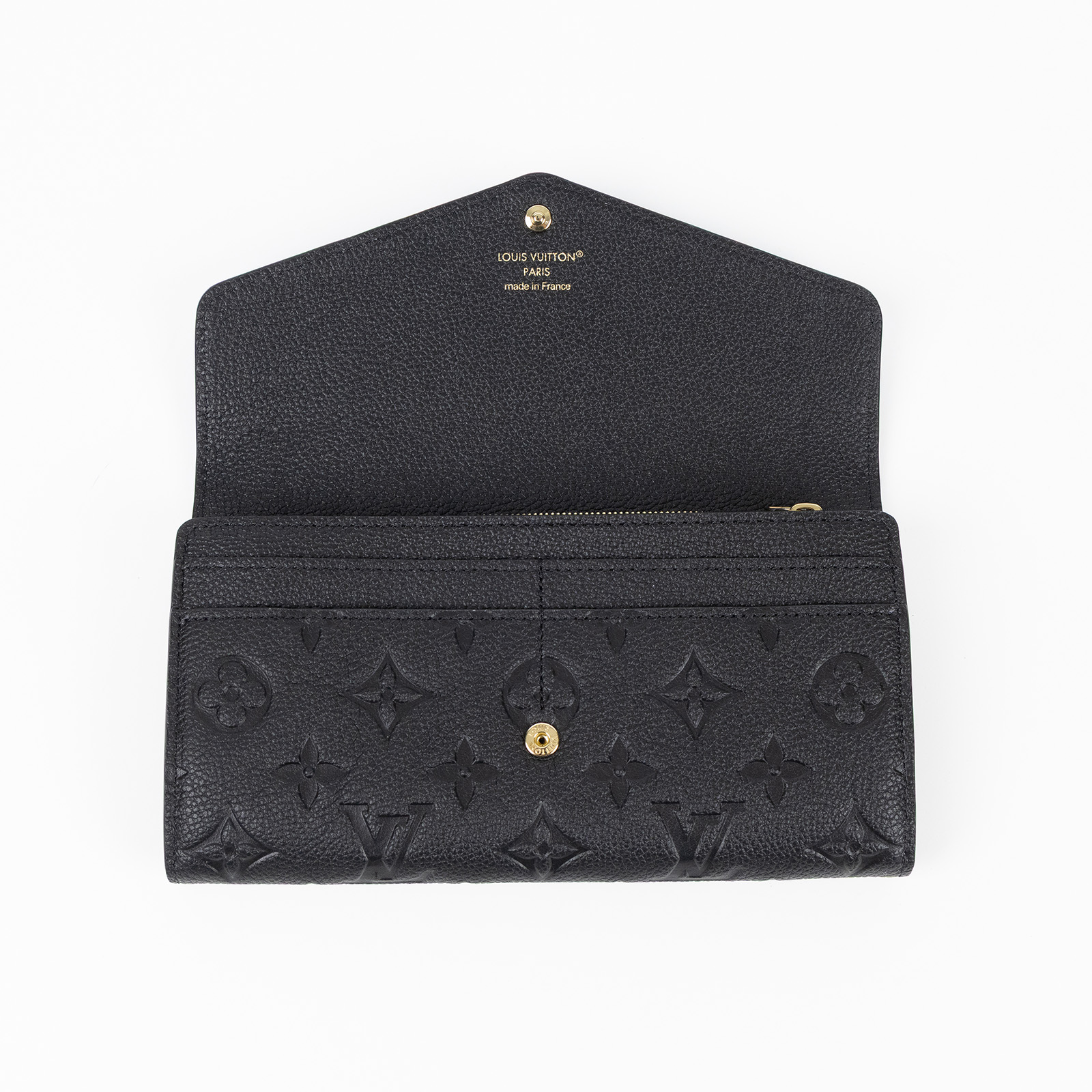路易威登 LOUIS VUITTON Sarah 錢包 壓花牛皮 黑色 M82257 晶片款 黑壓紋SARAH長夾 原廠盒子/防塵袋/購買證明