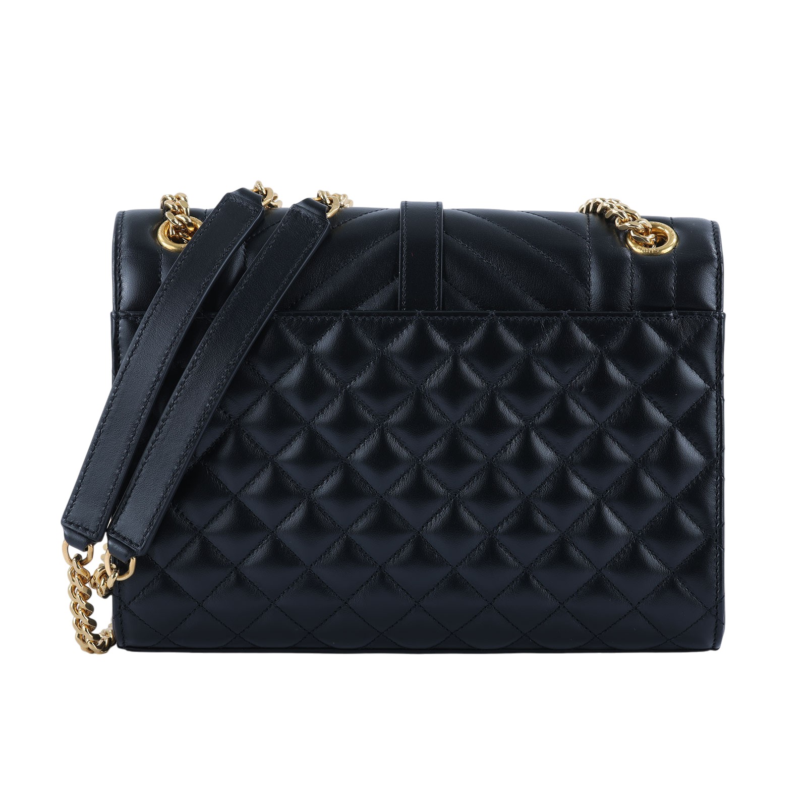 聖羅蘭 YSL SAINT LAURENT Envelope 粒面絎縫皮革 中型 信封袋 600185BOW91 黑金學院包 防塵袋