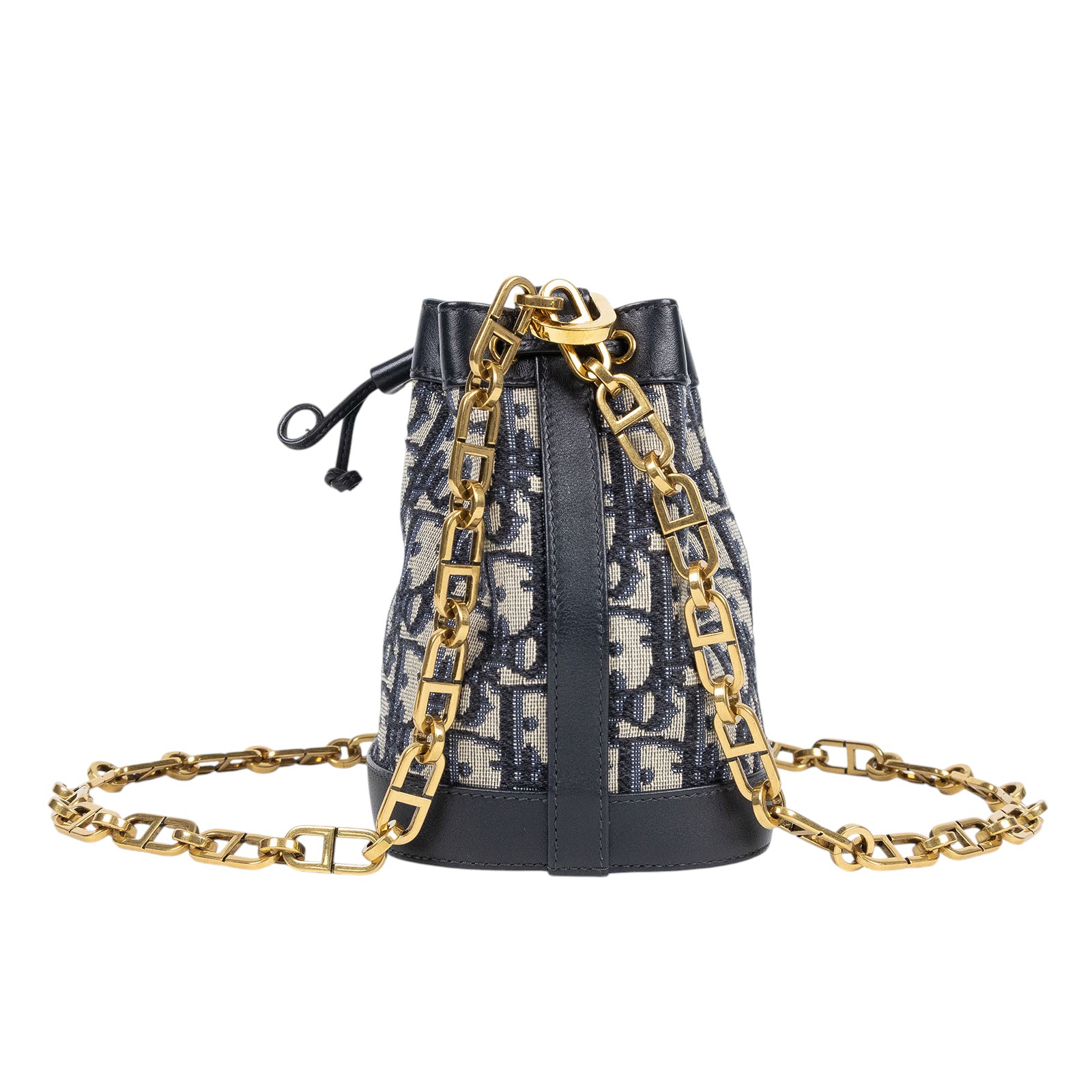 迪奧 CHRISTIAN DIOR 小型 水桶包  藍老花水桶包 防塵袋