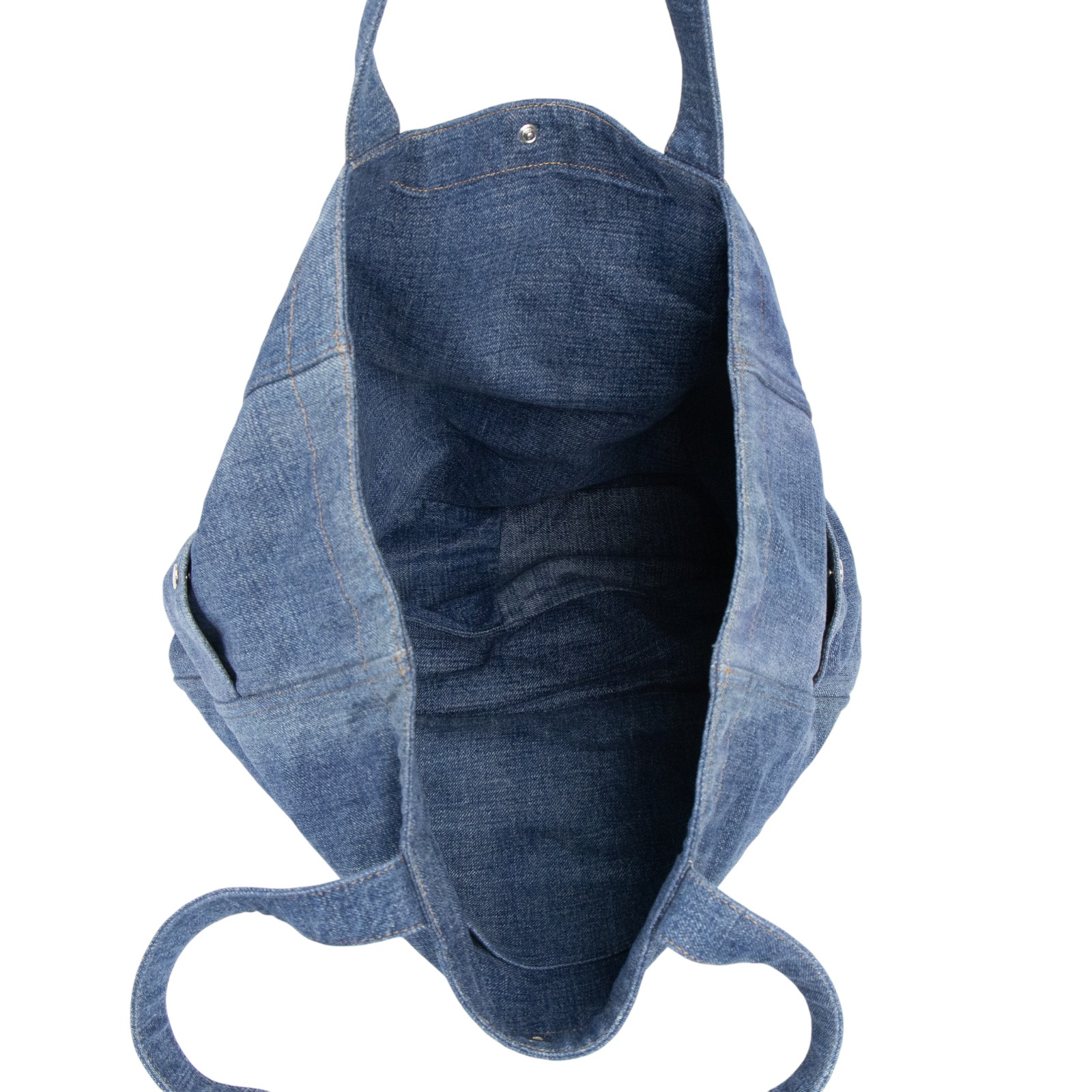 思琳 CELINE CABAS 手提袋 大型 122462GTB 單寧凱旋LOGO牛仔托特包 防塵袋