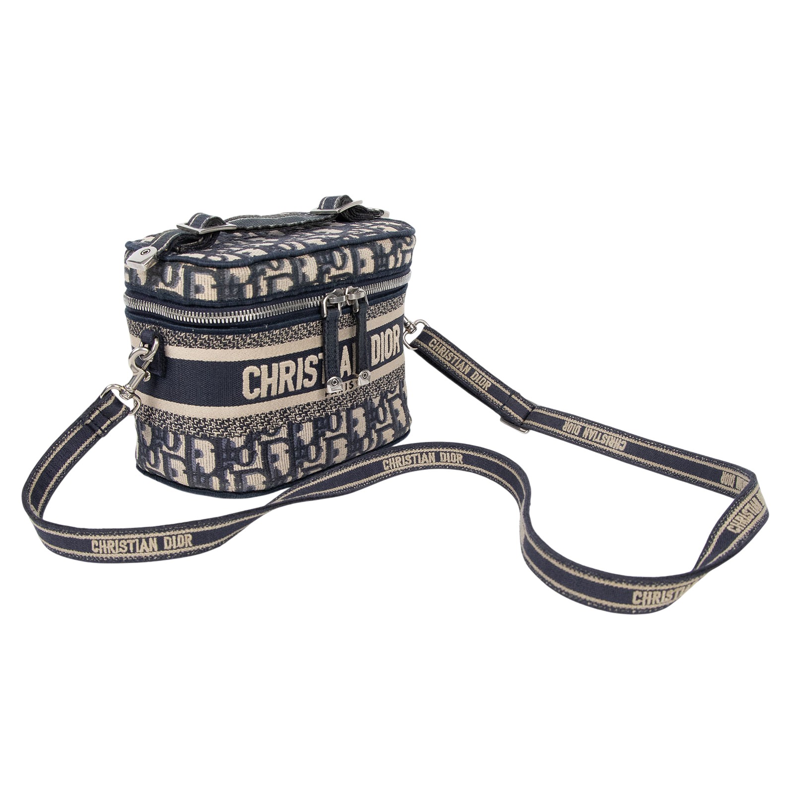 迪奧 CHRISTIAN DIOR 妝箱包 S5529VRIW 藍緹花帆布TRAVEL VANITY SMALL 防塵袋