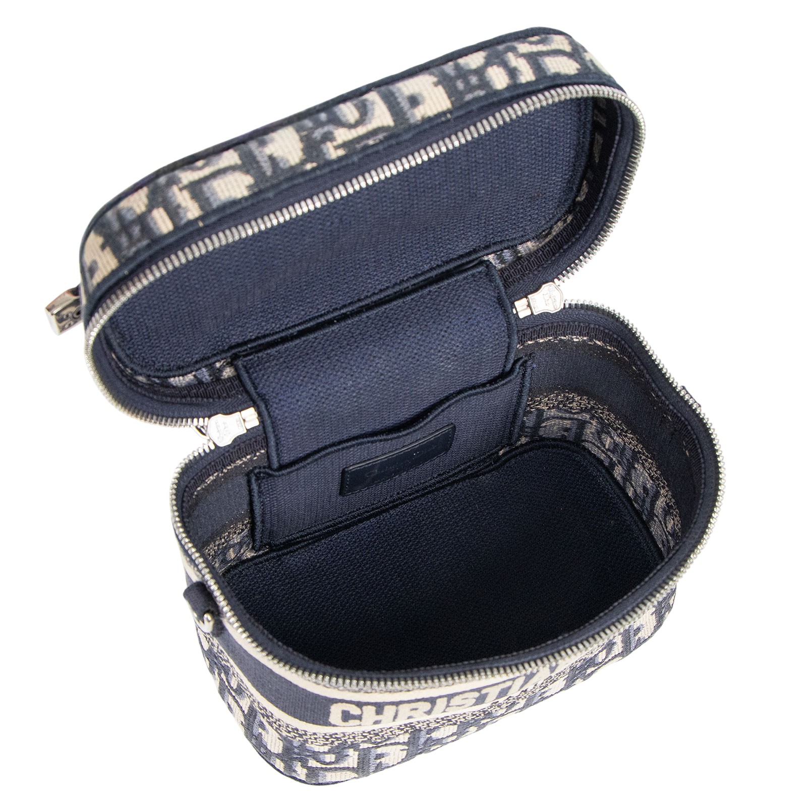 迪奧 CHRISTIAN DIOR 妝箱包 S5529VRIW 藍緹花帆布TRAVEL VANITY SMALL 防塵袋