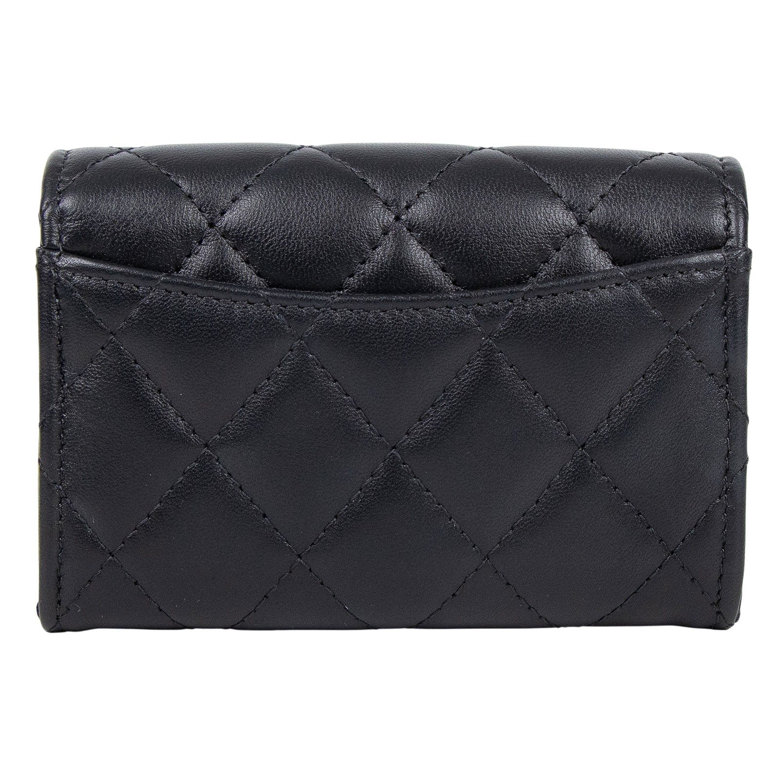 香奈兒 CHANEL 經典口蓋卡片夾 AP0214 晶片款 SO BLACK黑羊卡包 原廠盒子/防塵袋