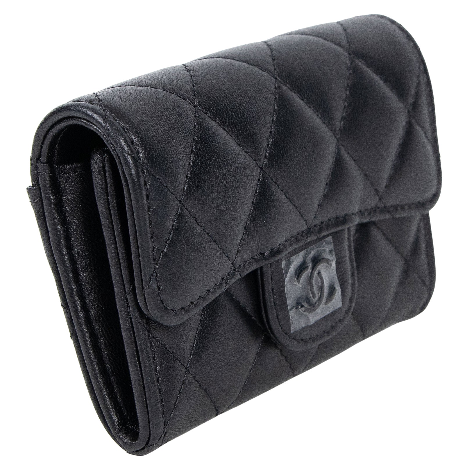 香奈兒 CHANEL 經典口蓋卡片夾 AP0214 晶片款 SO BLACK黑羊卡包 原廠盒子/防塵袋