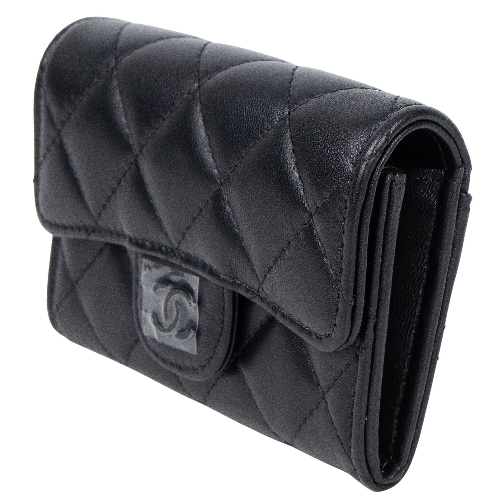 香奈兒 CHANEL 經典口蓋卡片夾 AP0214 晶片款 SO BLACK黑羊卡包 原廠盒子/防塵袋