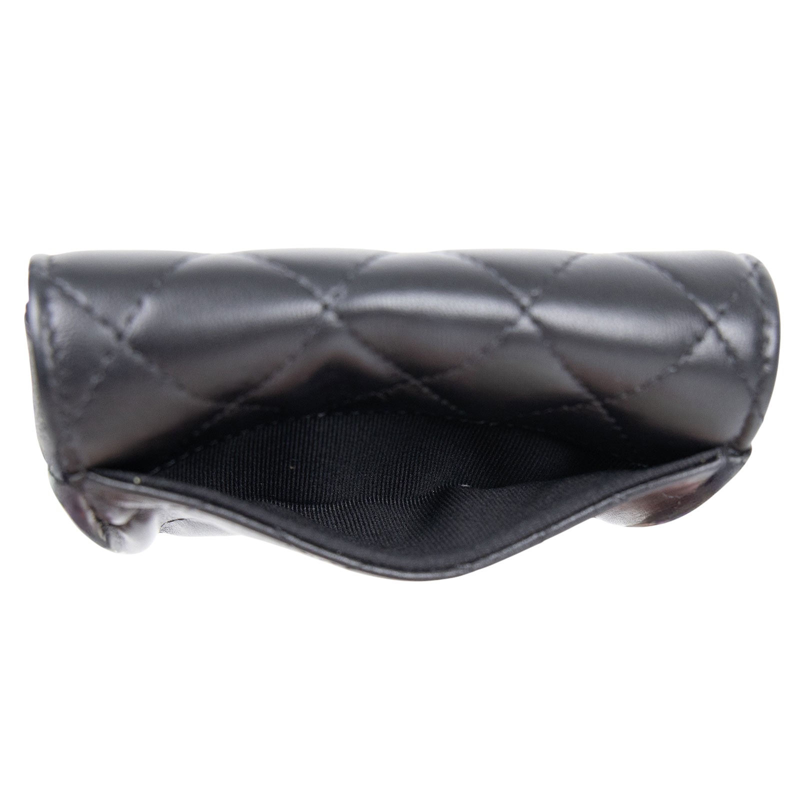 香奈兒 CHANEL 經典口蓋卡片夾 AP0214 晶片款 SO BLACK黑羊卡包 原廠盒子/防塵袋