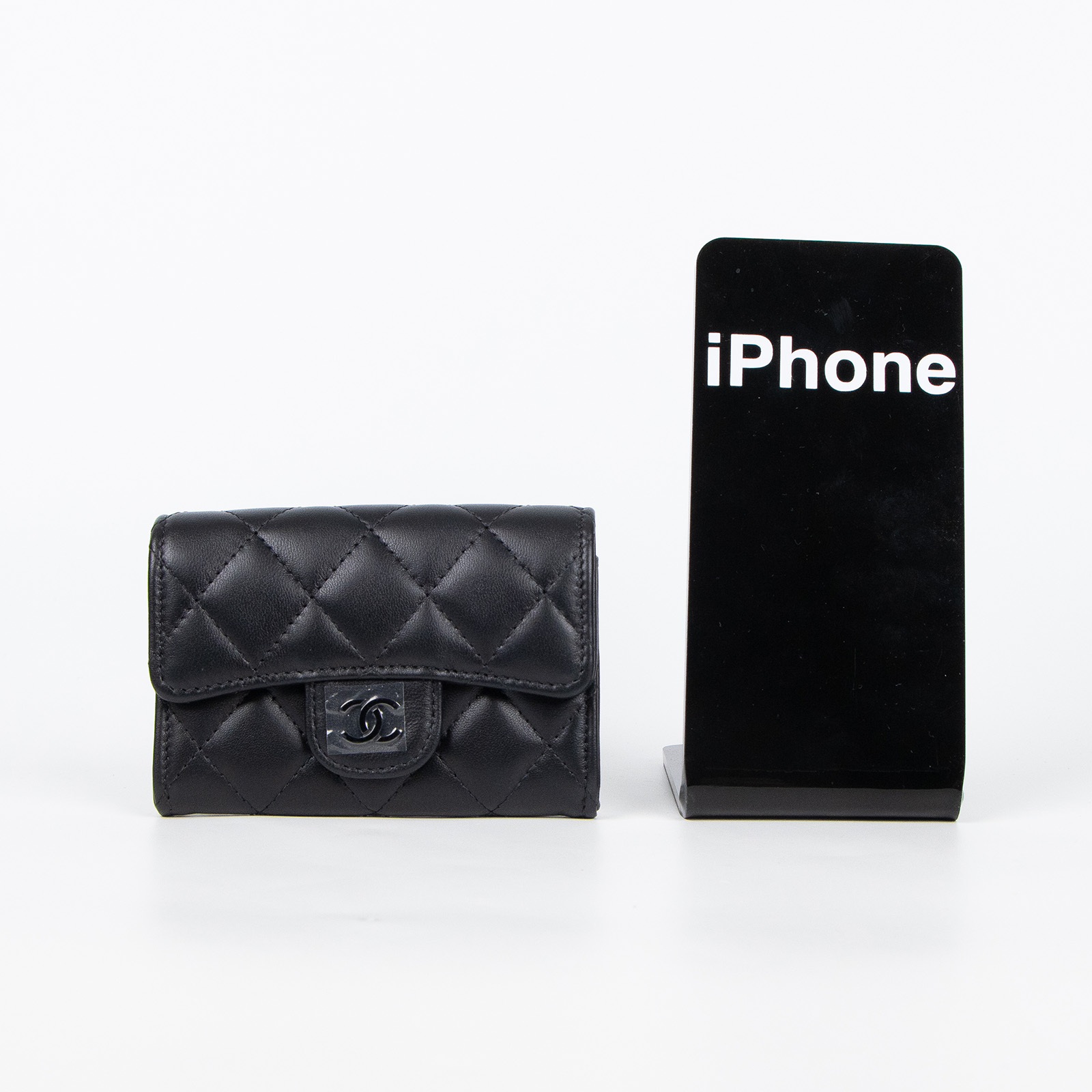 香奈兒 CHANEL 經典口蓋卡片夾 AP0214 晶片款 SO BLACK黑羊卡包 原廠盒子/防塵袋