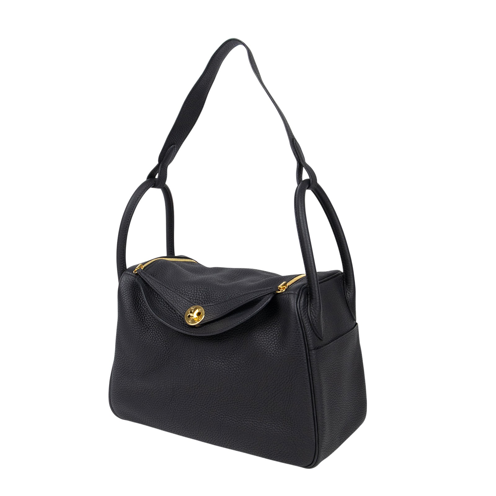 愛馬仕 Hermes Lindy 琳迪包 30 黑色 金色五金 H051614CC89 A刻/ 黑LINDY30 原廠盒子/防塵袋/雨衣