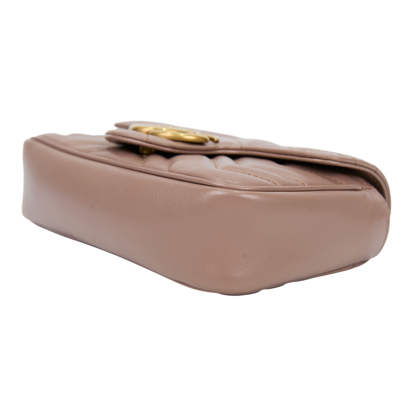 古馳 GUCCI GG Mormont 絎縫 超迷你袋 476433 DTDCT 棕色MARMONT MINI鍊包 防塵袋/原廠盒子