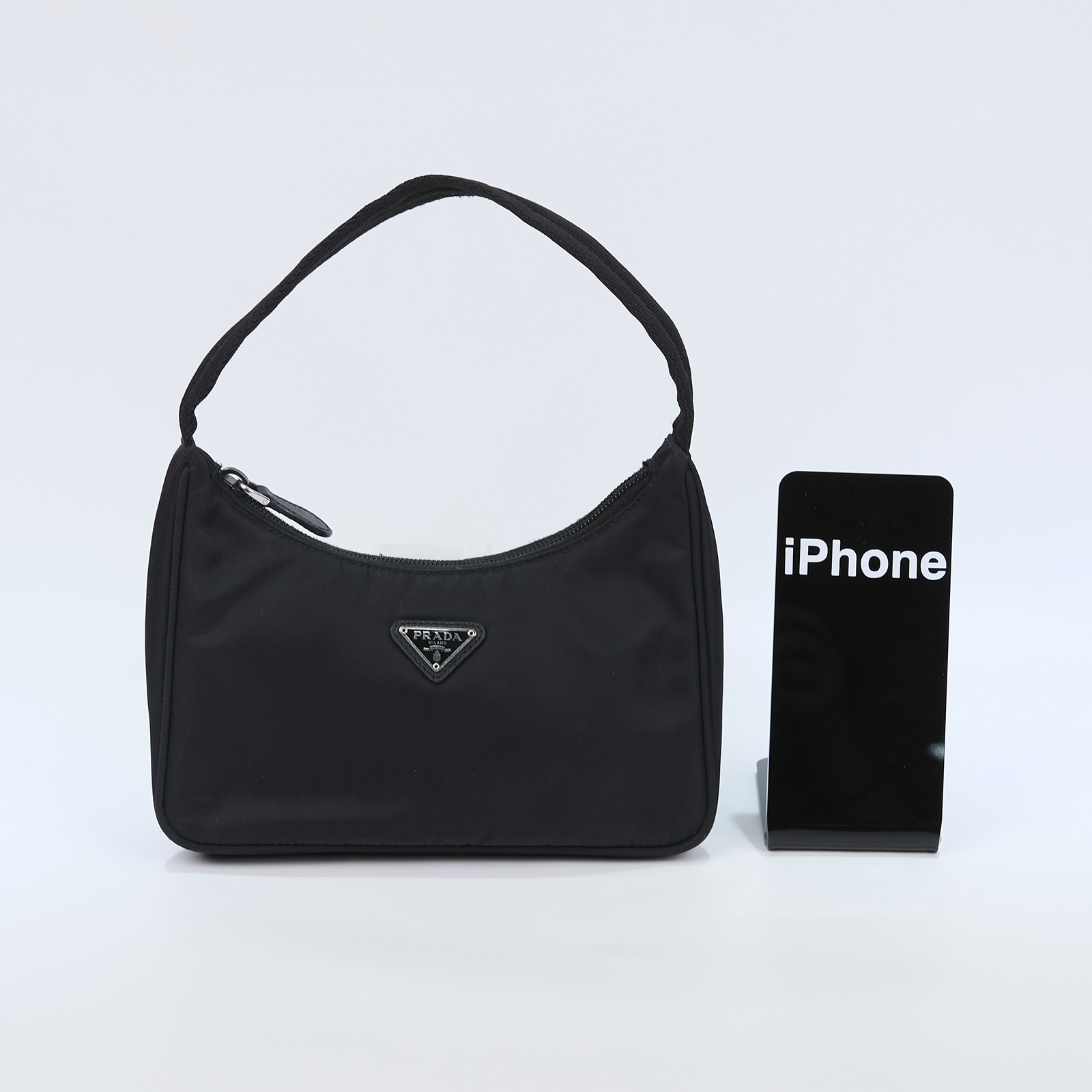 普拉達 PRADA Re-Edition 迷你 Hobo 包 1NE515_RDH0 黑hobo腋下包 購買證明影本