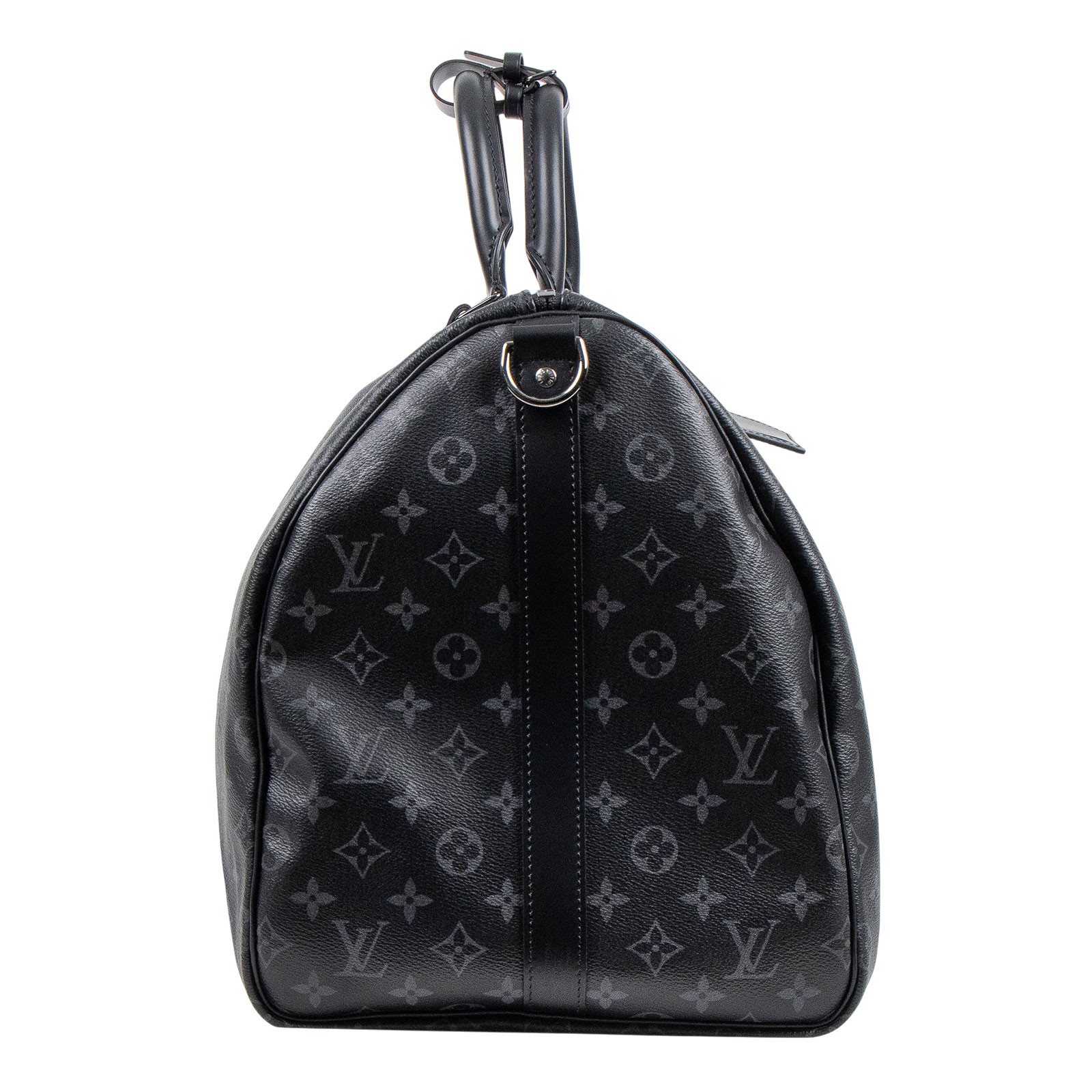 路易威登 LOUIS VUITTON Keepall Bandoulière 55 Eclipse帆布 波士頓包  旅行袋 M40605 晶片款  防塵袋/背帶/鎖組