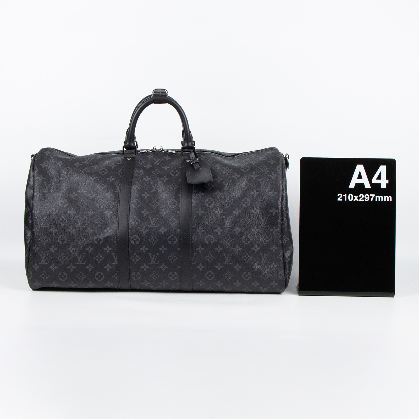 路易威登 LOUIS VUITTON Keepall Bandoulière 55 Eclipse帆布 波士頓包  旅行袋 M40605 晶片款  防塵袋/背帶/鎖組