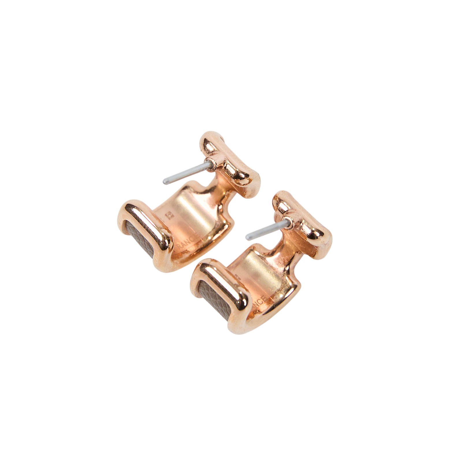 愛馬仕 Hermes Olympe 耳釘 小型 大象灰 H500359FD18  H耳環 原廠盒子/防塵袋