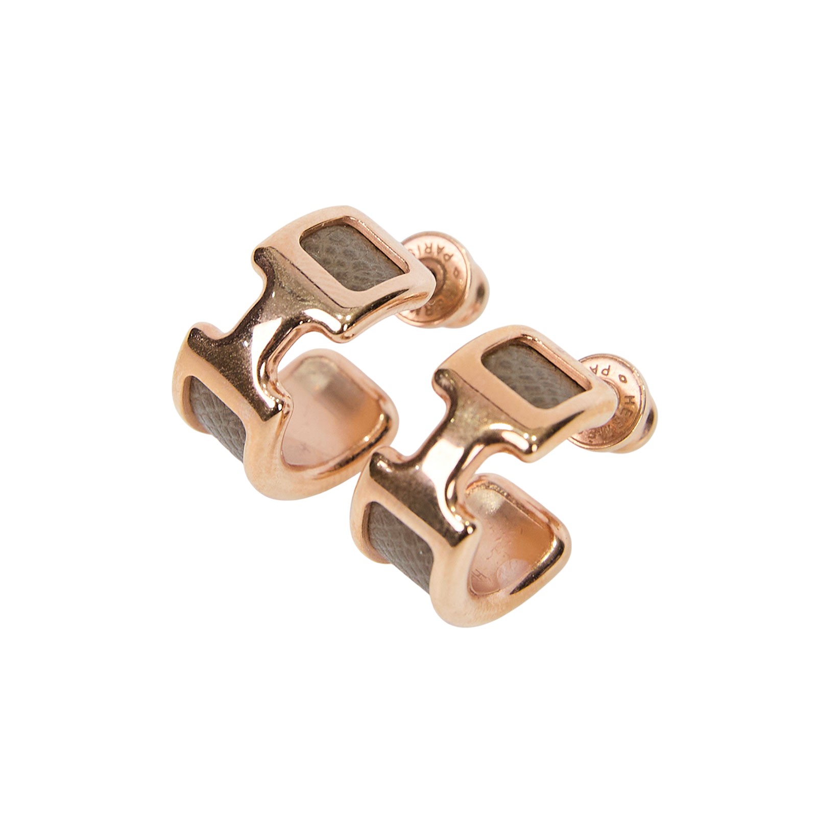 愛馬仕 Hermes Olympe 耳釘 小型 大象灰 H500359FD18  H耳環 原廠盒子/防塵袋