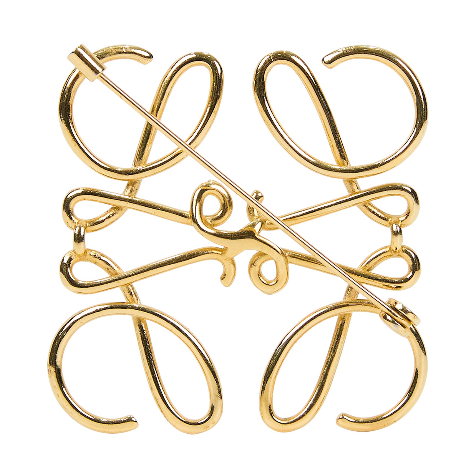 羅意威 LOEWE Anagram 別針 111.25.020 金色LOGO胸針 無附屬品