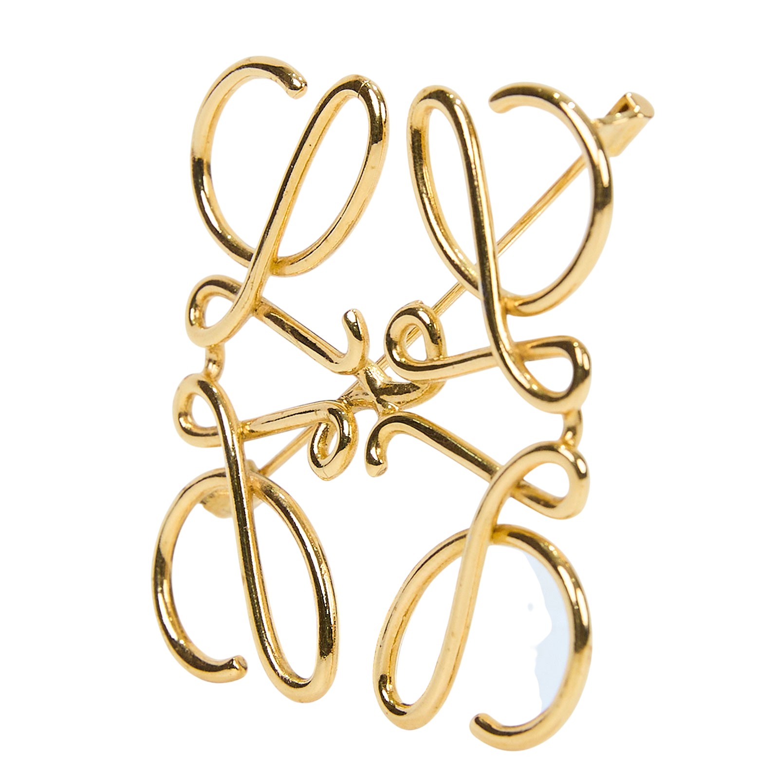 羅意威 LOEWE Anagram 別針 111.25.020 金色LOGO胸針 無附屬品